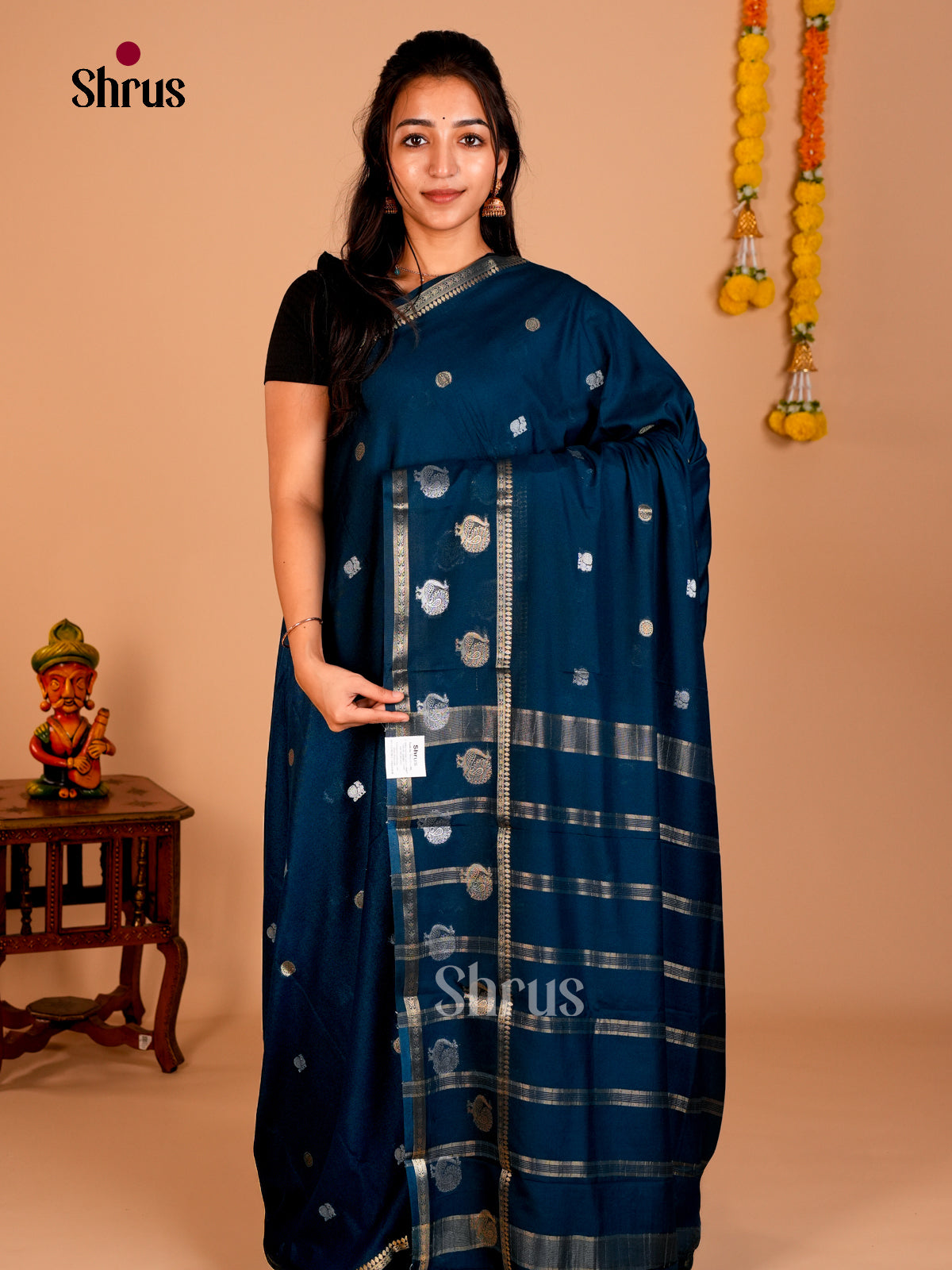 Semi Mysoresilk Saree - EBS28222 - Shop on Shrus.com