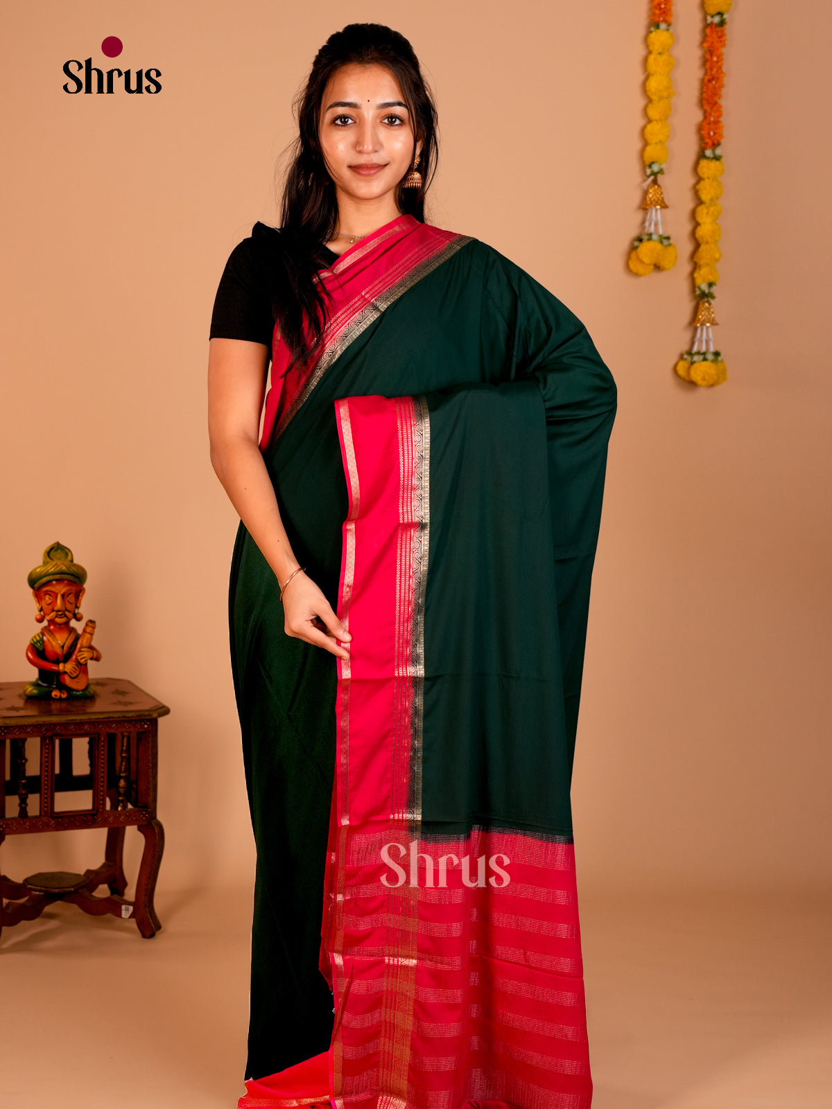 Semi Mysoresilk Saree - ECS02002 - Shop on Shrus.com