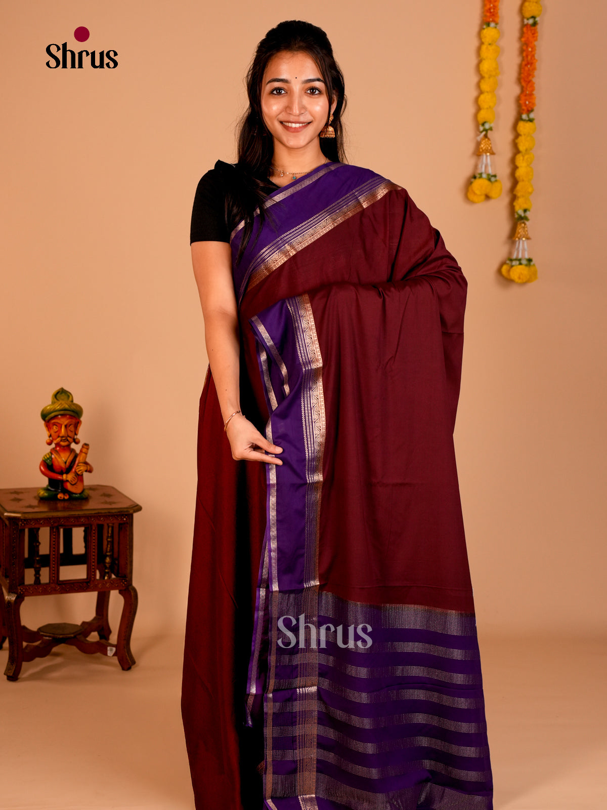 Semi Mysoresilk Saree - ECS02009 - Shop on Shrus.com