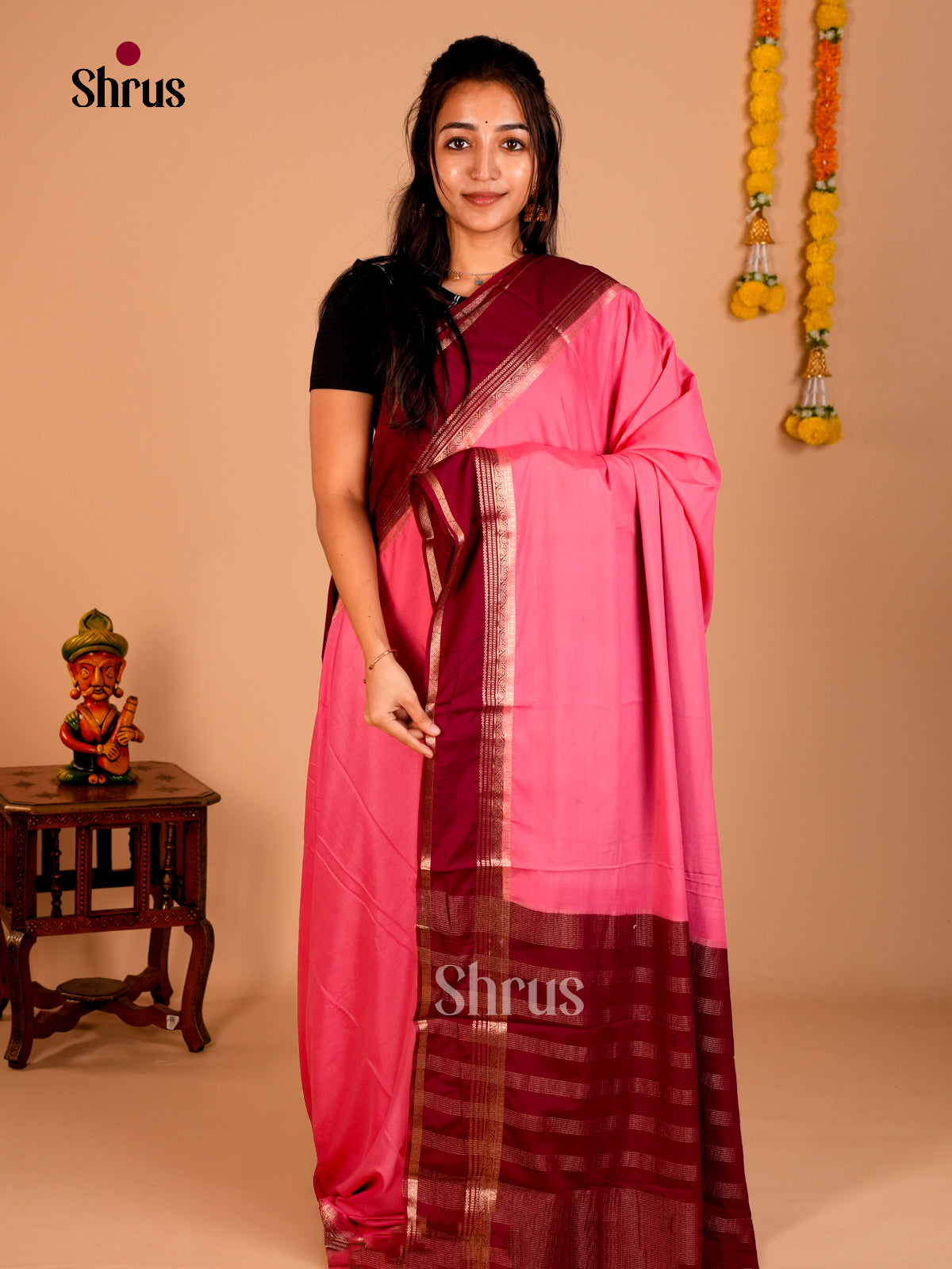 Semi Mysoresilk Saree - ECS02012 - Shop on Shrus.com