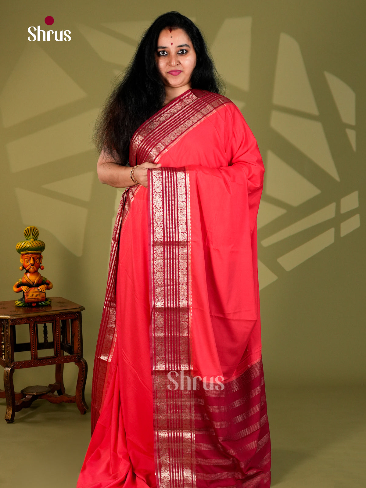 Semi Mysoresilk Saree - ECS02016 - Shop on Shrus.com