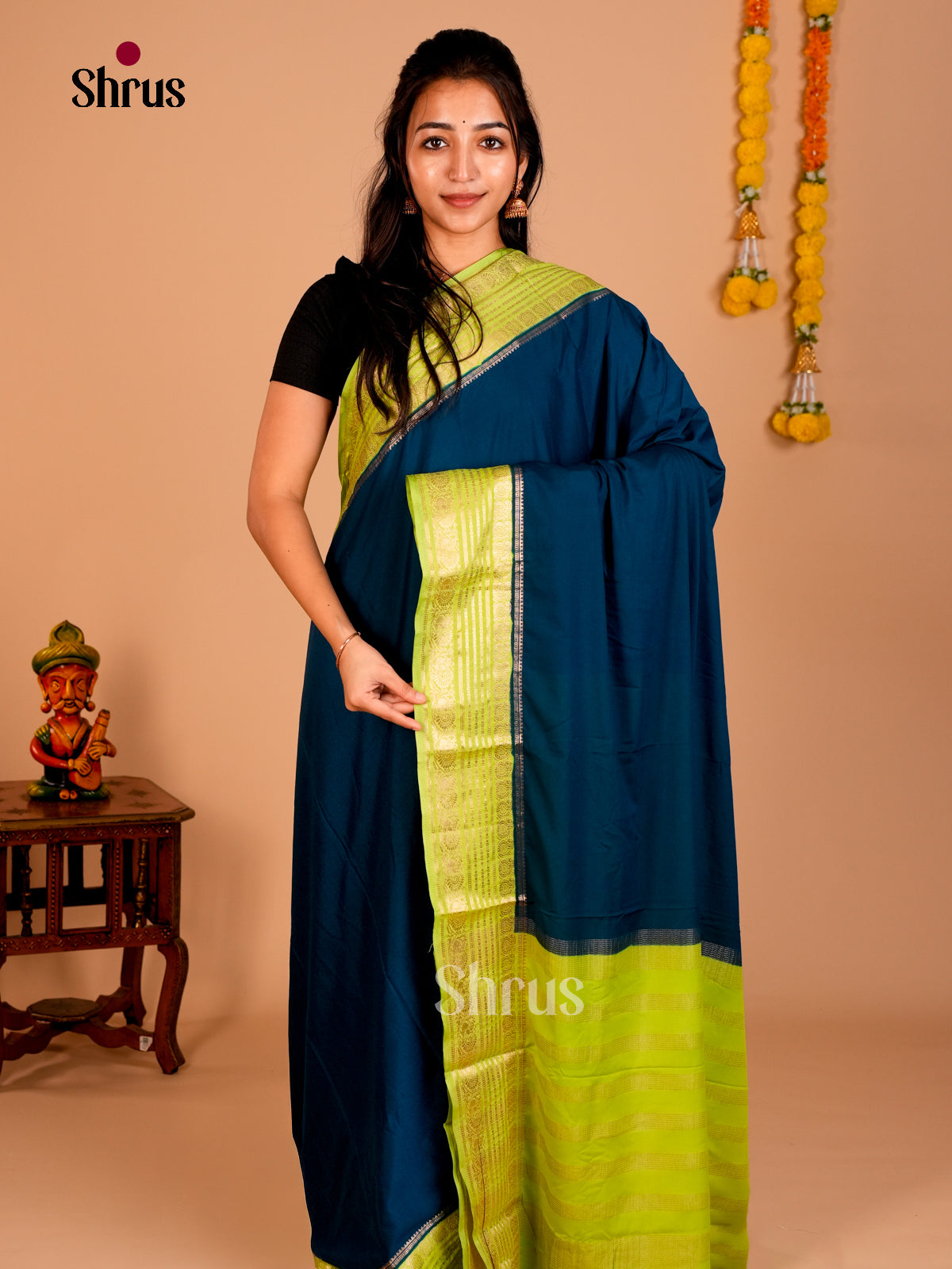 Semi Mysoresilk Saree - ECS02025 - Shop on Shrus.com