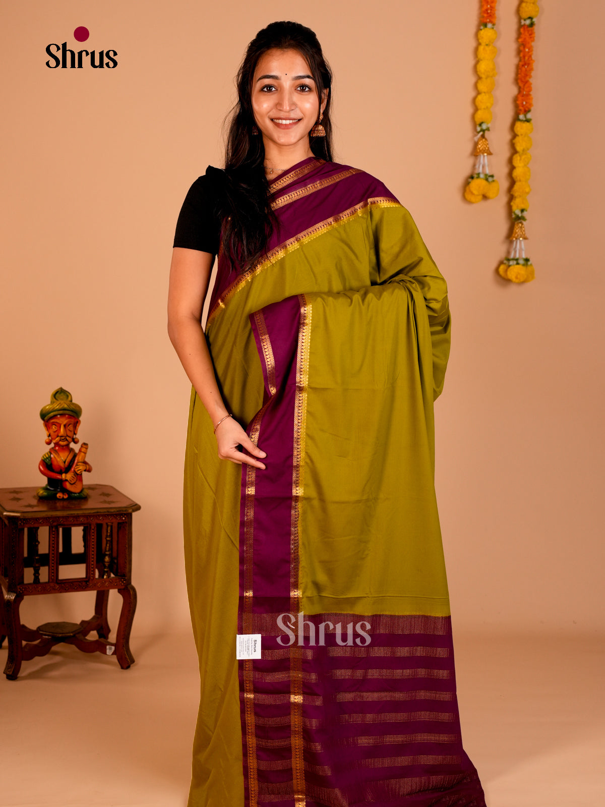 Semi Mysoresilk Saree - ECS02030 - Shop on Shrus.com