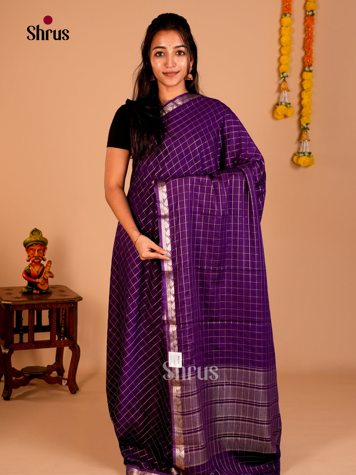 Semi Mysoresilk Saree - ECS02050 - Shop on Shrus.com