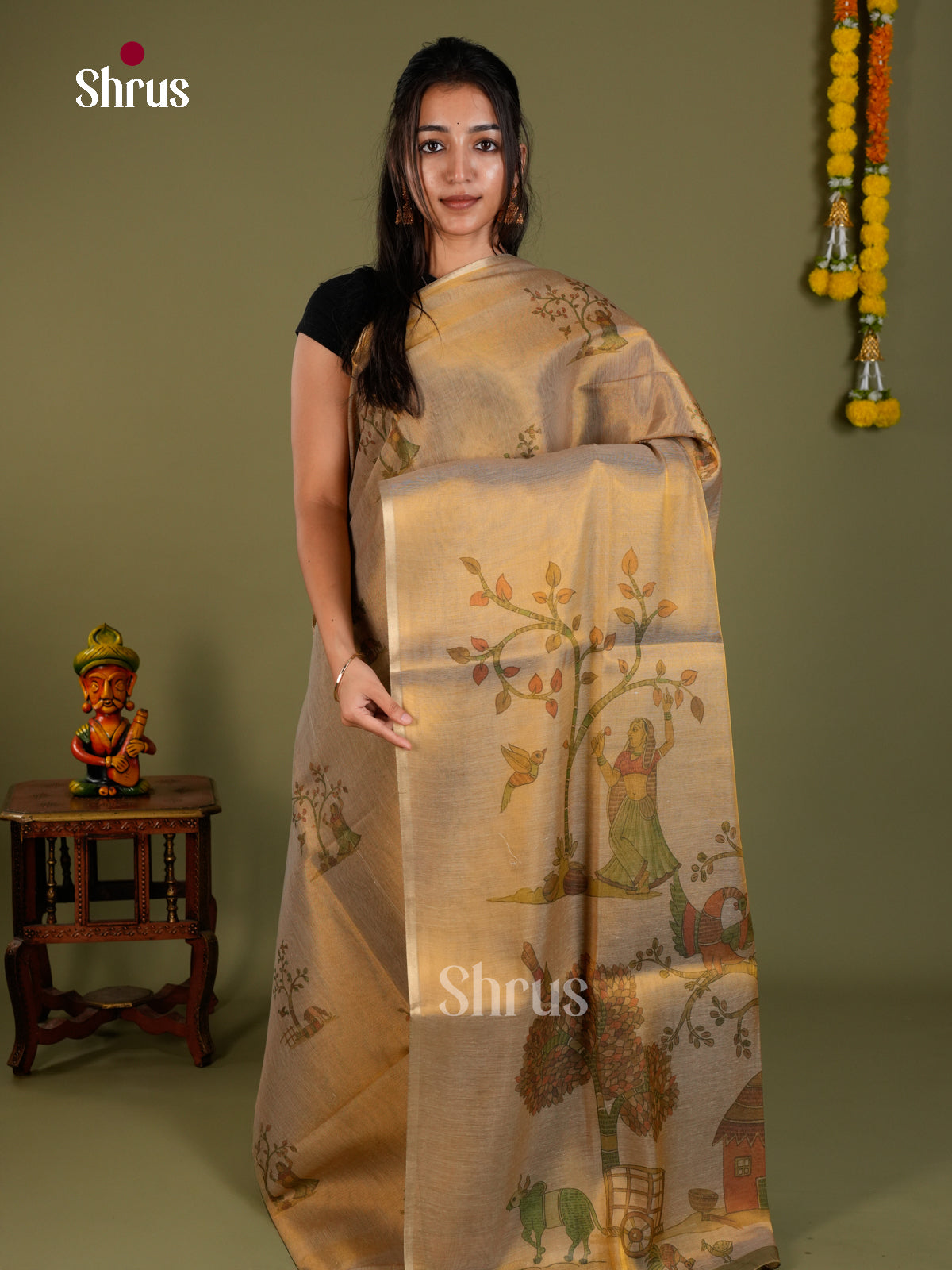 Semi Tissue Saree - ECS02078 - Shop on Shrus.com