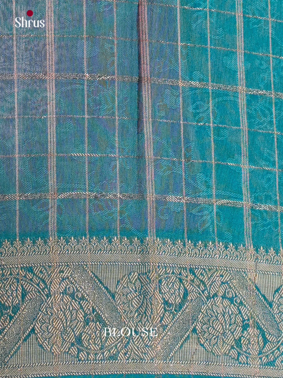 Cream & Teal -Semi Crepe Saree - ECS03006 - Shop on Shrus.com