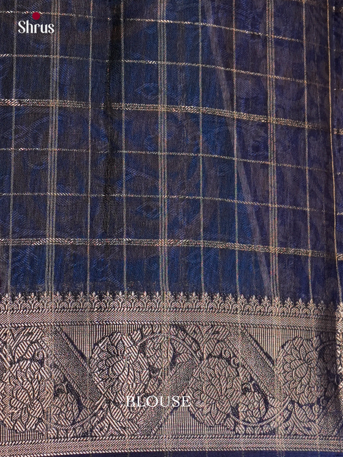 Cream & Blue - Semi Crepe Saree - ECS03007 - Shop on Shrus.com