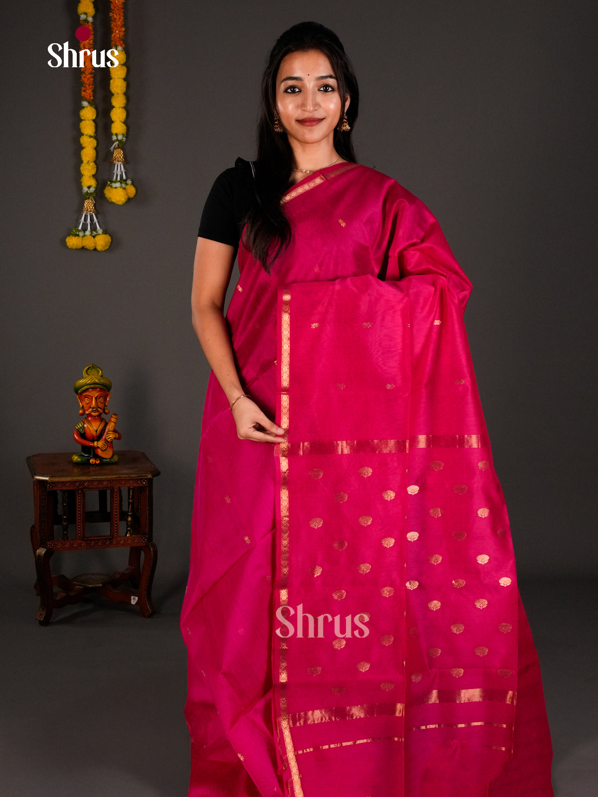 Maheshwari silkcotton Saree - ECS03020 - Shop on Shrus.com