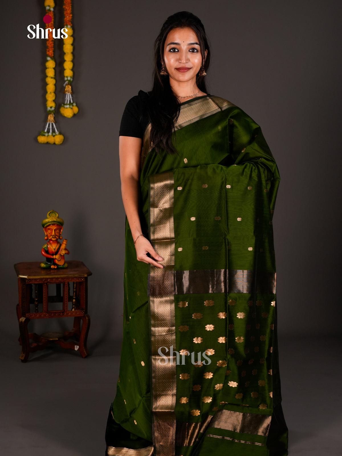 Maheshwari silkcotton Saree - ECS03049 - Shop on Shrus.com