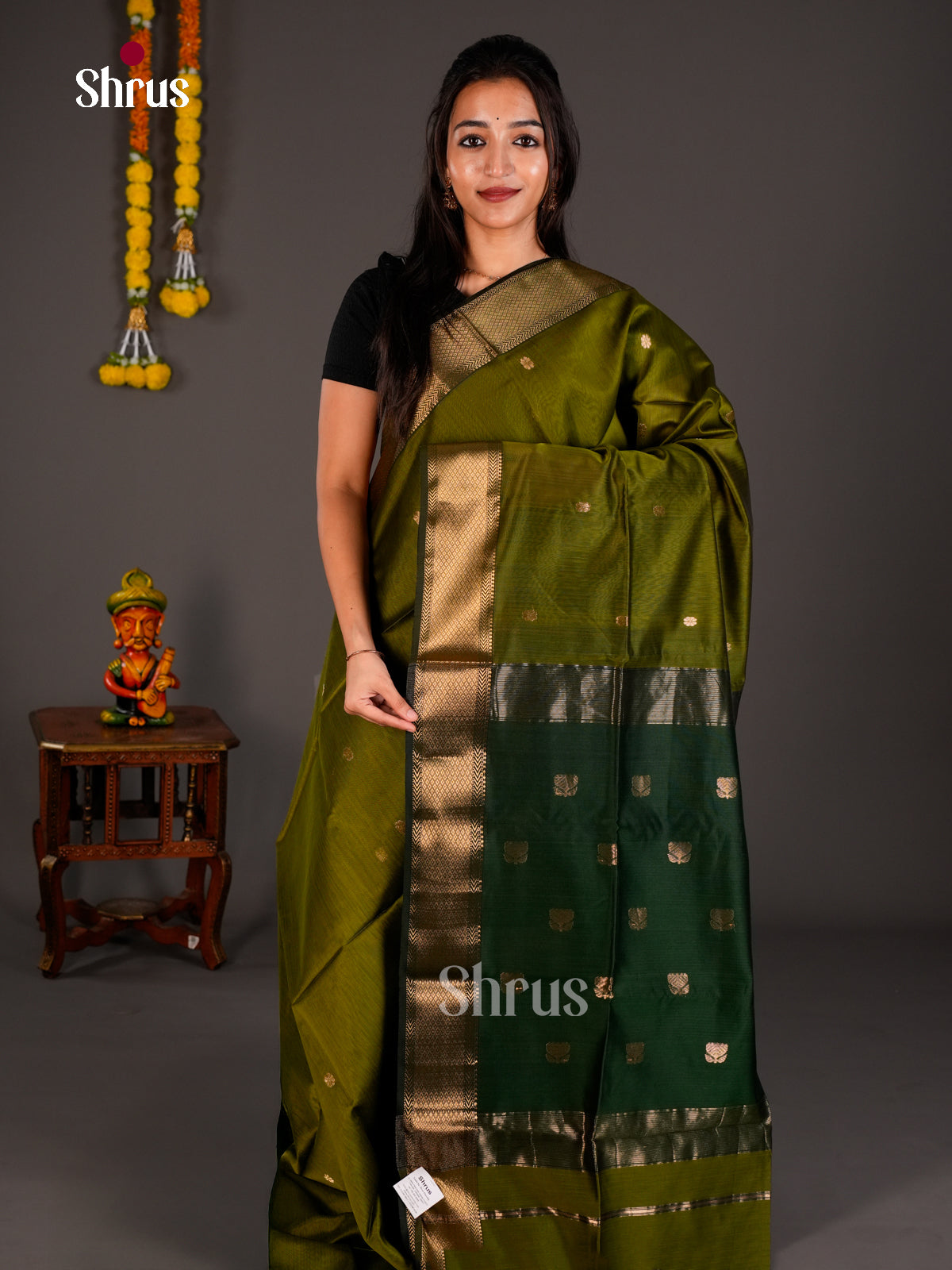 Maheshwari silkcotton Saree - ECS03061 - Shop on Shrus.com