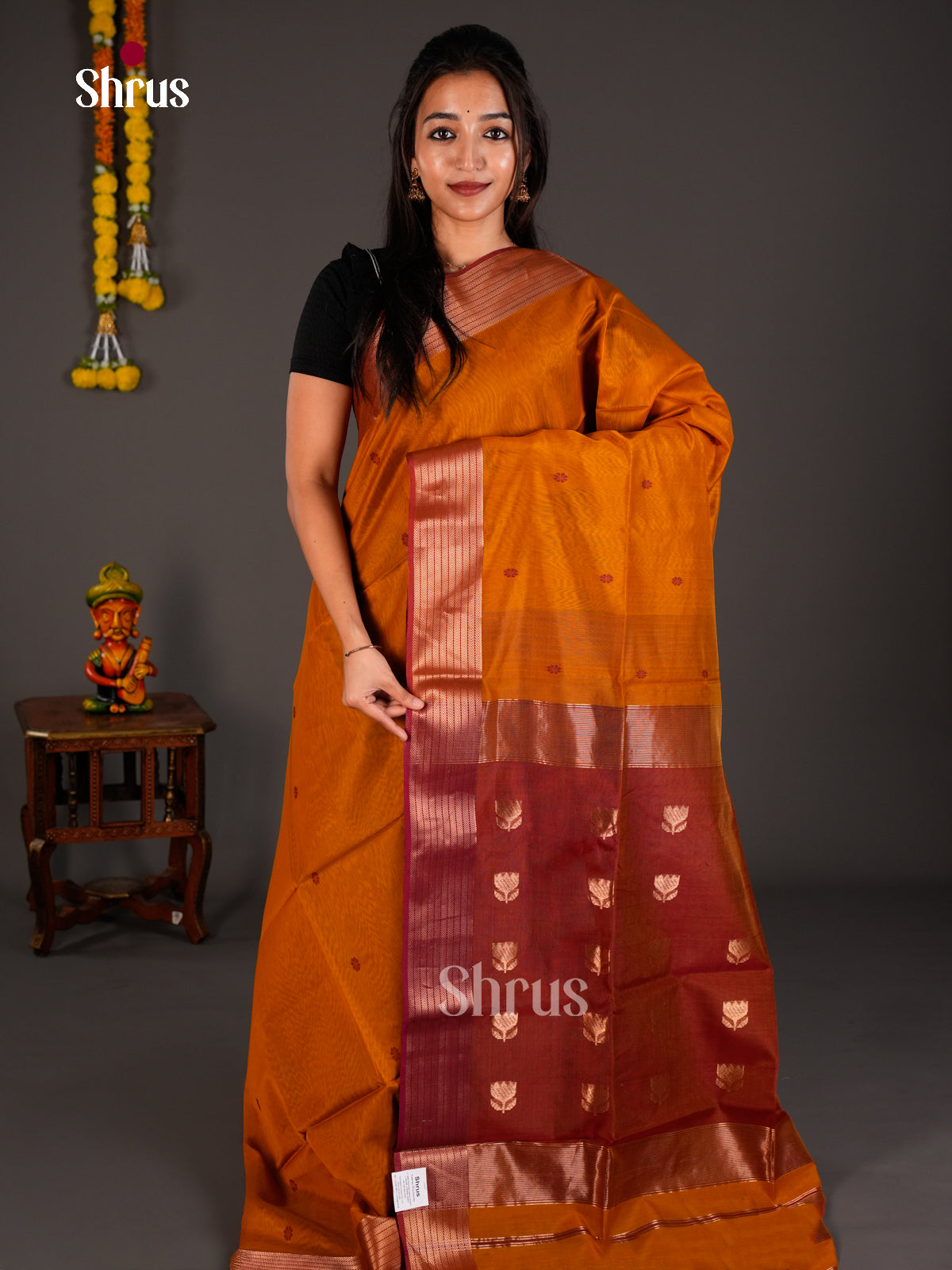 Maheshwari silkcotton Saree - ECS03063 - Shop on Shrus.com