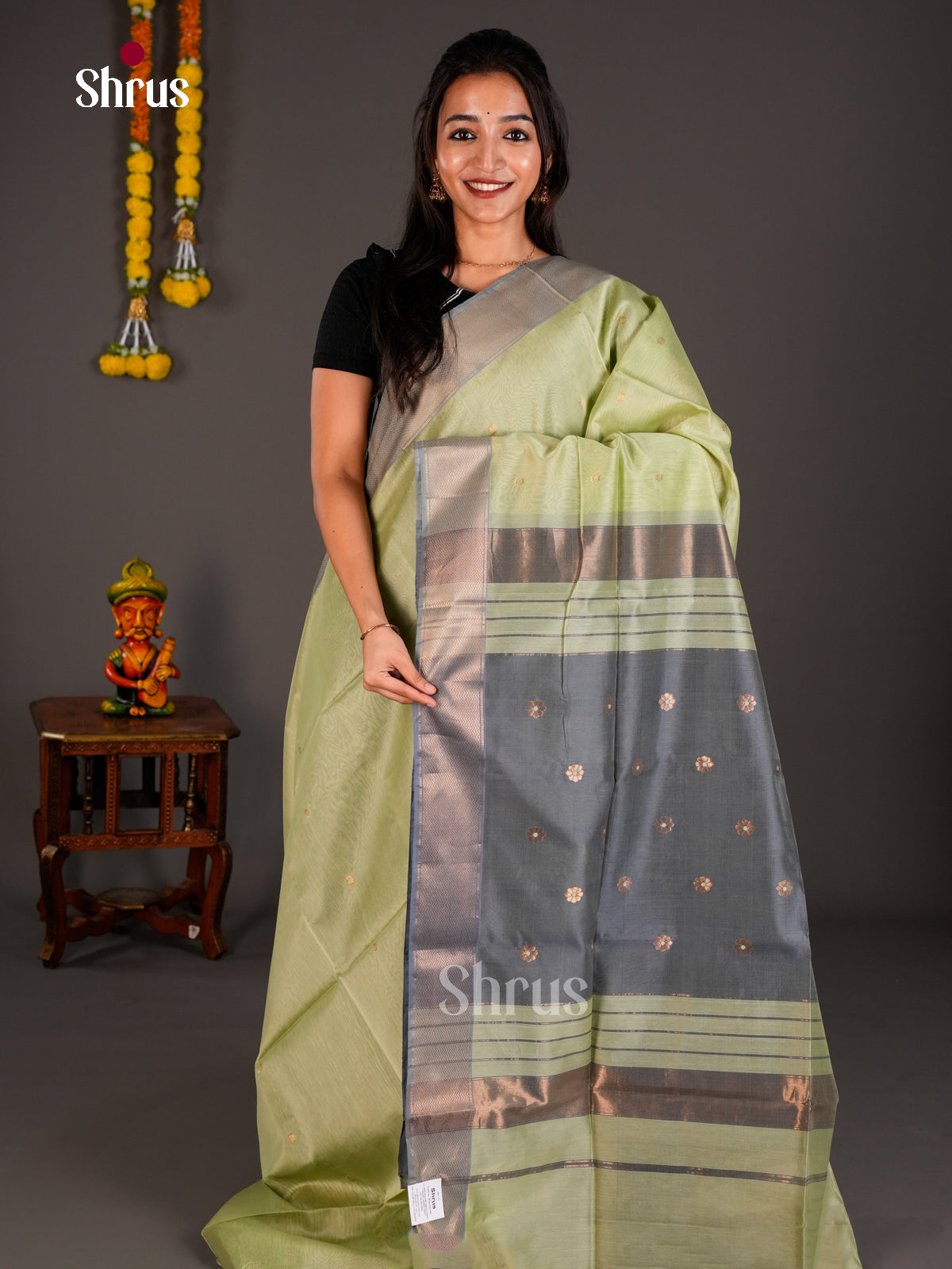 Maheshwari silkcotton Saree - ECS03069 - Shop on Shrus.com