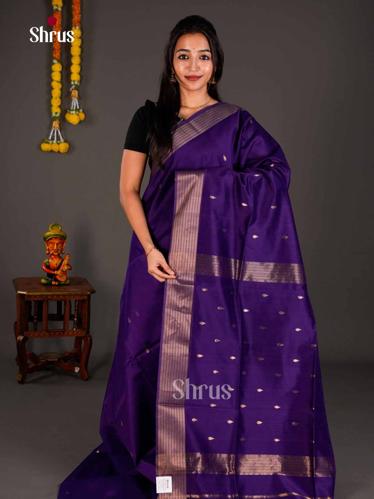 Maheshwari silkcotton Saree - ECS03085 - Shop on Shrus.com
