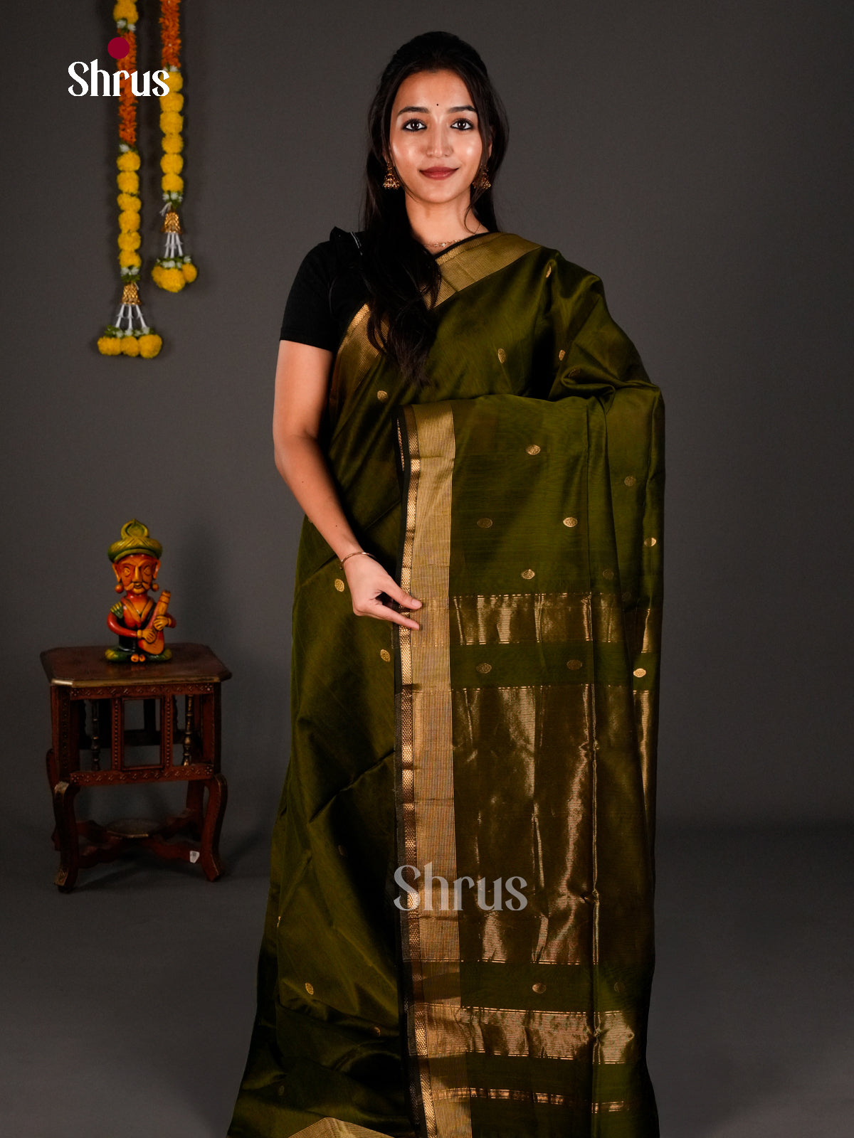 Maheshwari silkcotton Saree - ECS03090 - Shop on Shrus.com