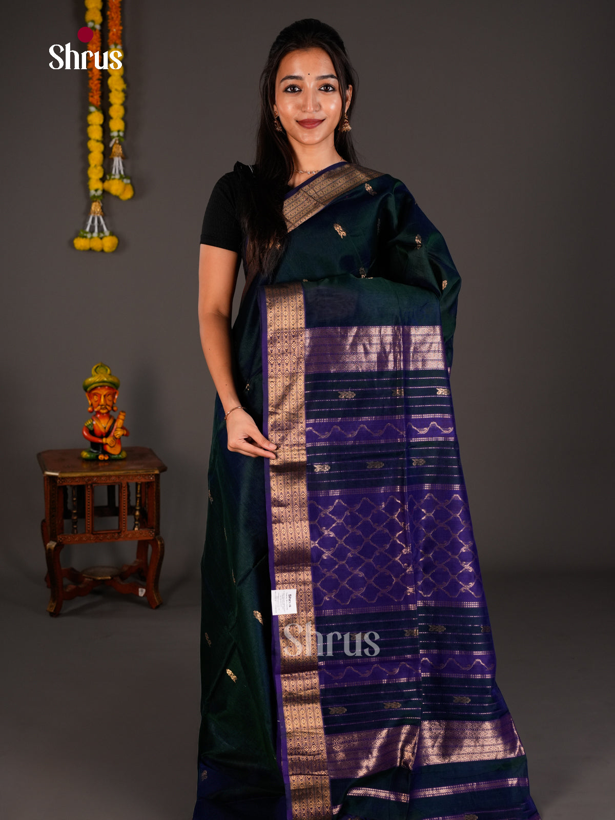 Maheshwari silkcotton Saree - ECS03099 - Shop on Shrus.com