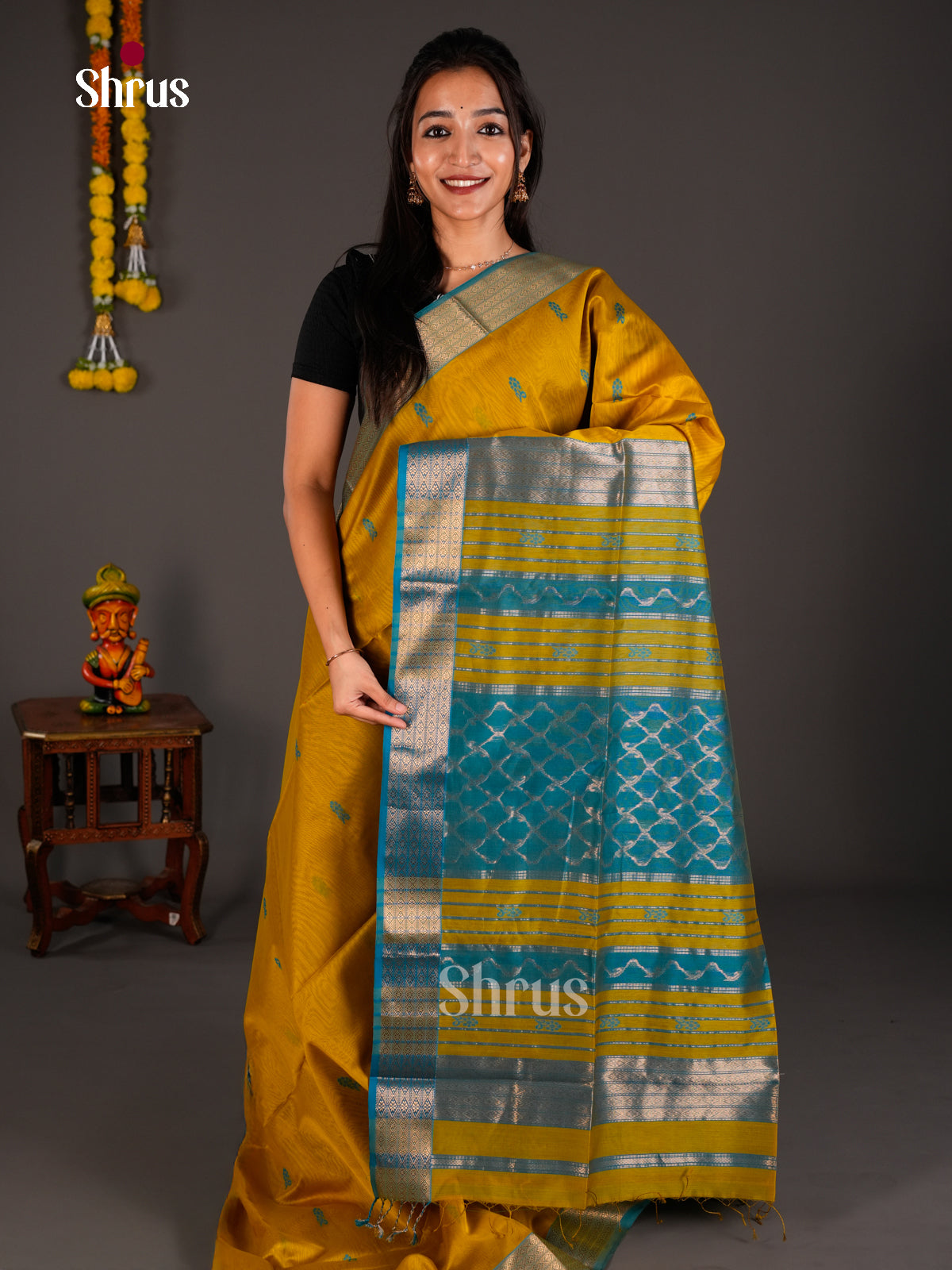 Maheshwari silkcotton Saree - ECS03105 - Shop on Shrus.com