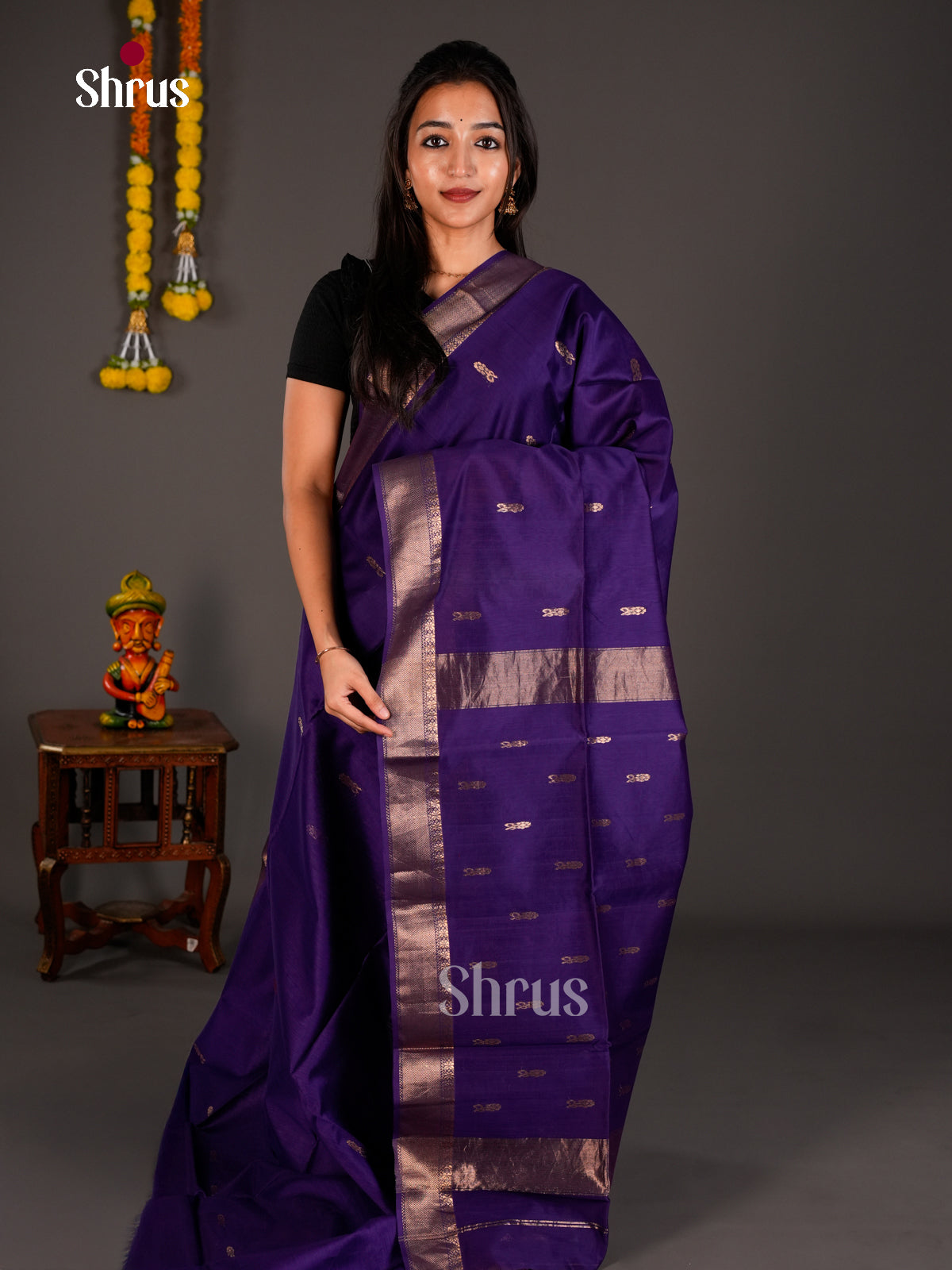 Maheshwari silkcotton Saree - ECS03113 - Shop on Shrus.com