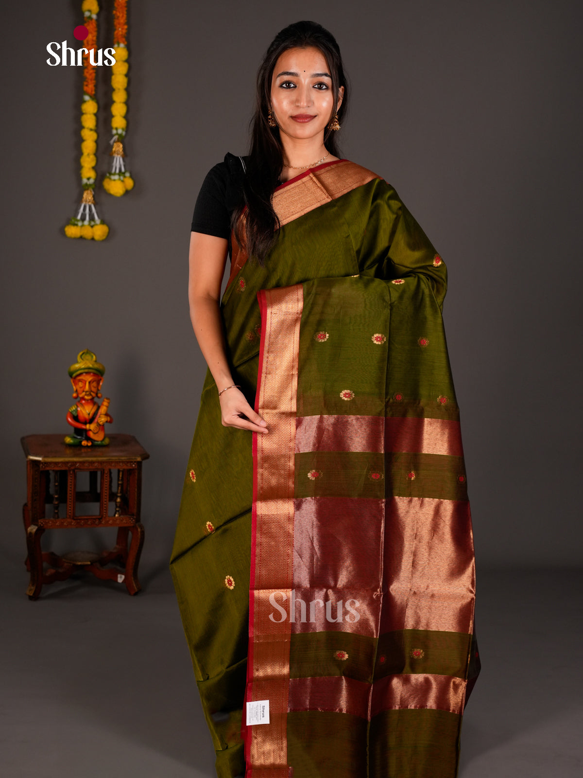 Maheshwari silkcotton Saree - ECS03114 - Shop on Shrus.com
