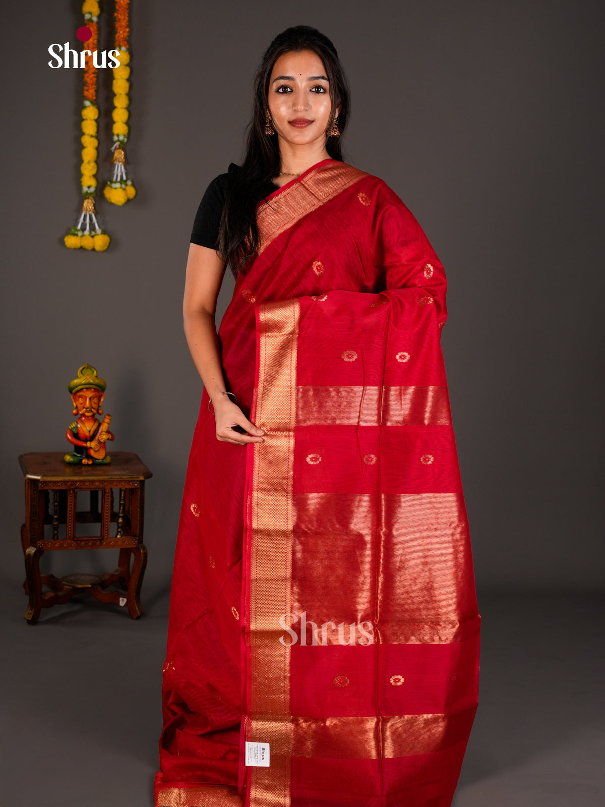 Maheshwari silkcotton Saree - ECS03115 - Shop on Shrus.com