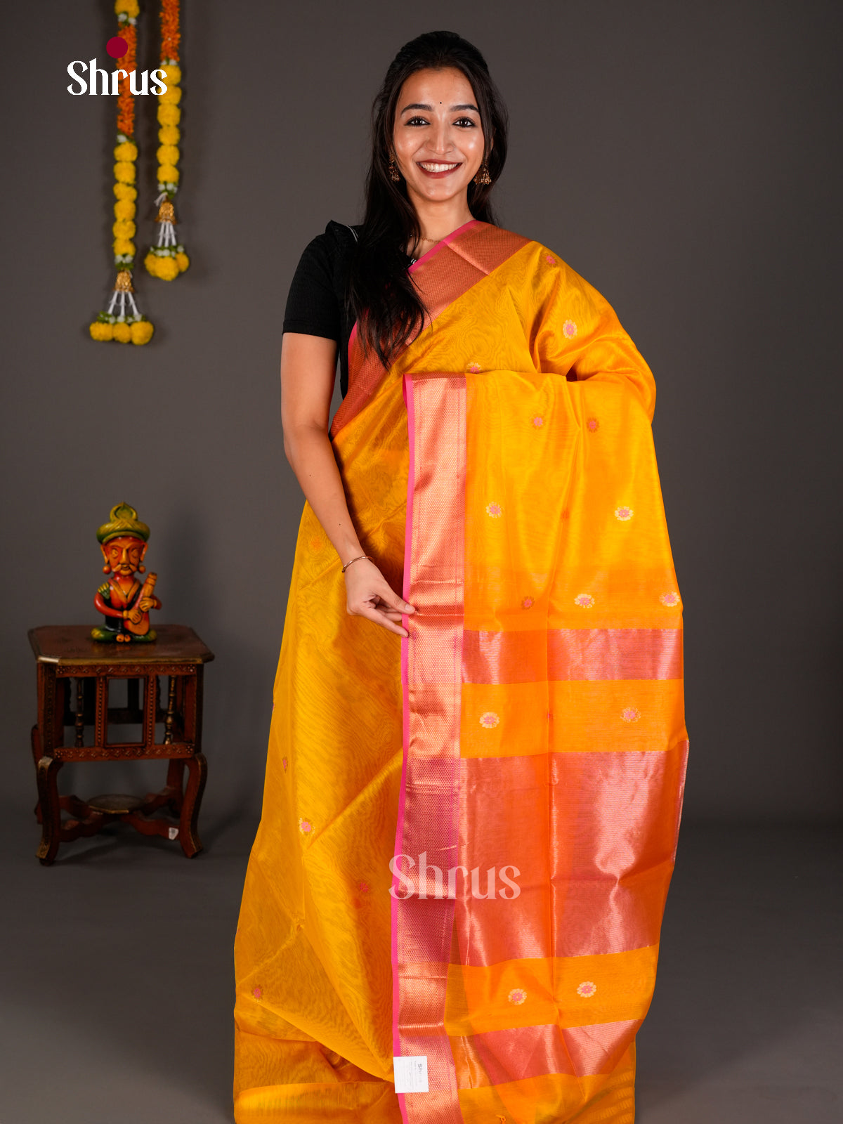 Maheshwari silkcotton Saree - ECS03117 - Shop on Shrus.com