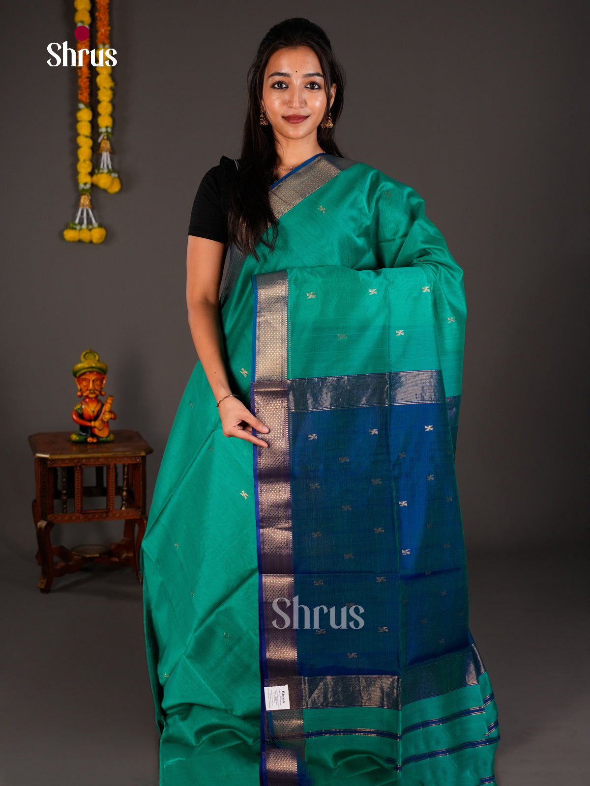 Maheshwari silkcotton Saree - ECS03120 - Shop on Shrus.com