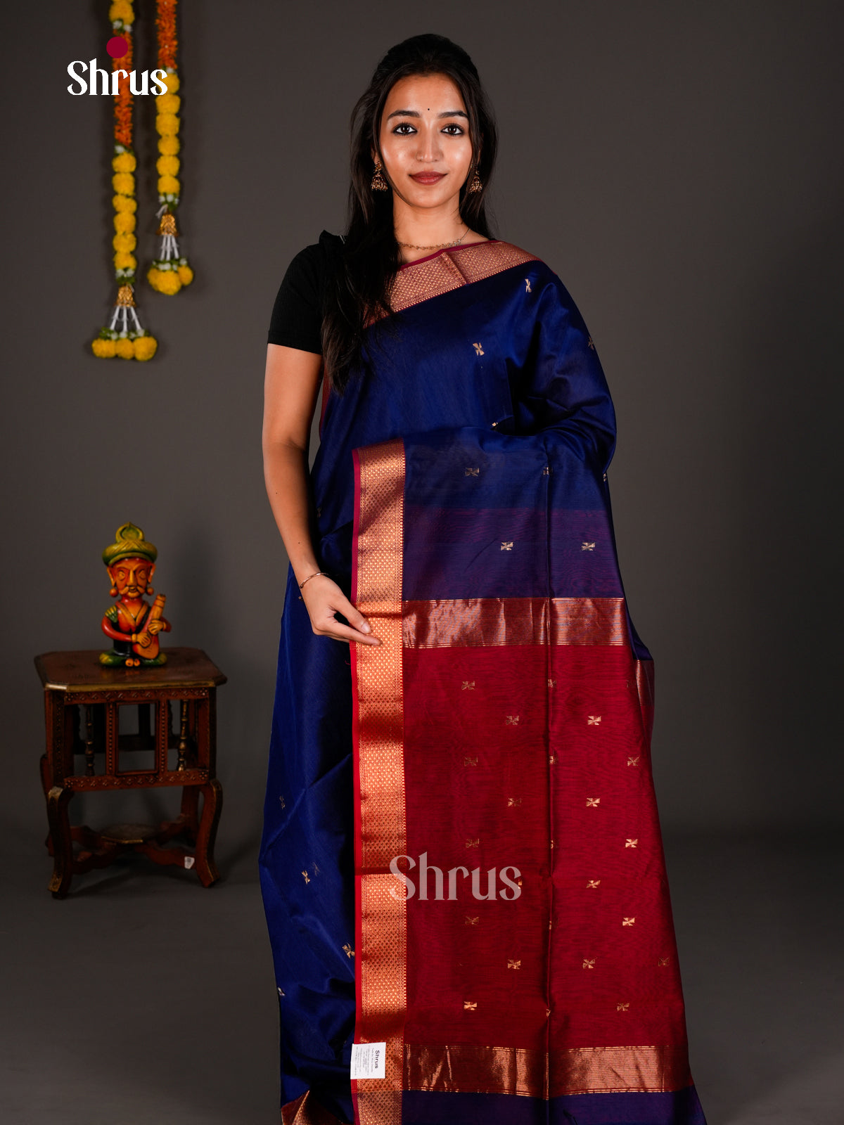 Maheshwari silkcotton Saree - ECS03126 - Shop on Shrus.com