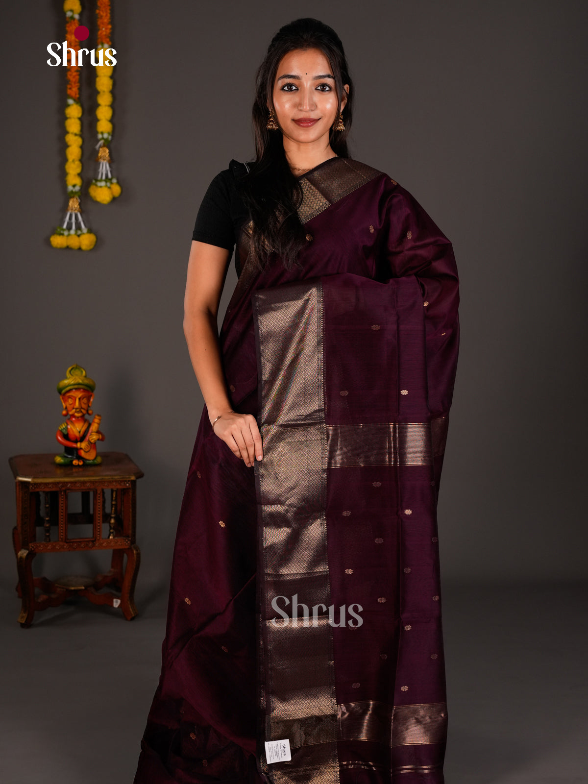 Maheshwari silkcotton Saree - ECS03131 - Shop on Shrus.com