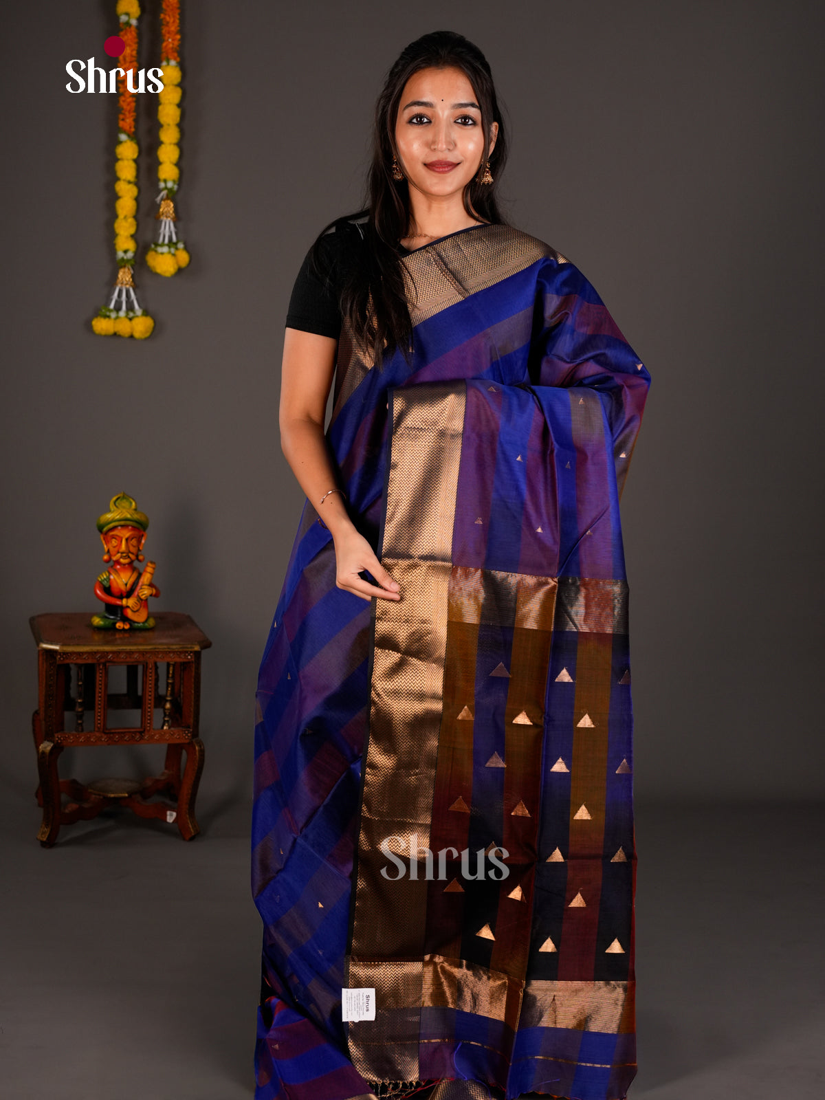 Maheshwari silkcotton Saree - ECS03153 - Shop on Shrus.com