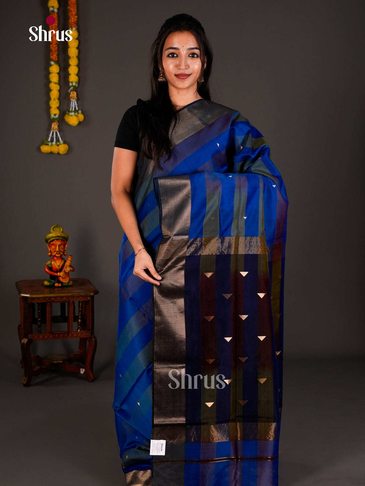 Maheshwari silkcotton Saree - ECS03154 - Shop on Shrus.com