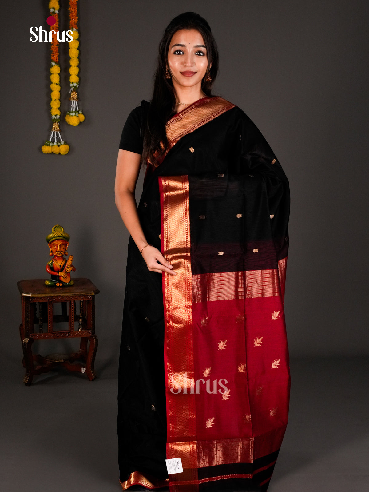 Maheshwari silkcotton Saree - ECS03163 - Shop on Shrus.com