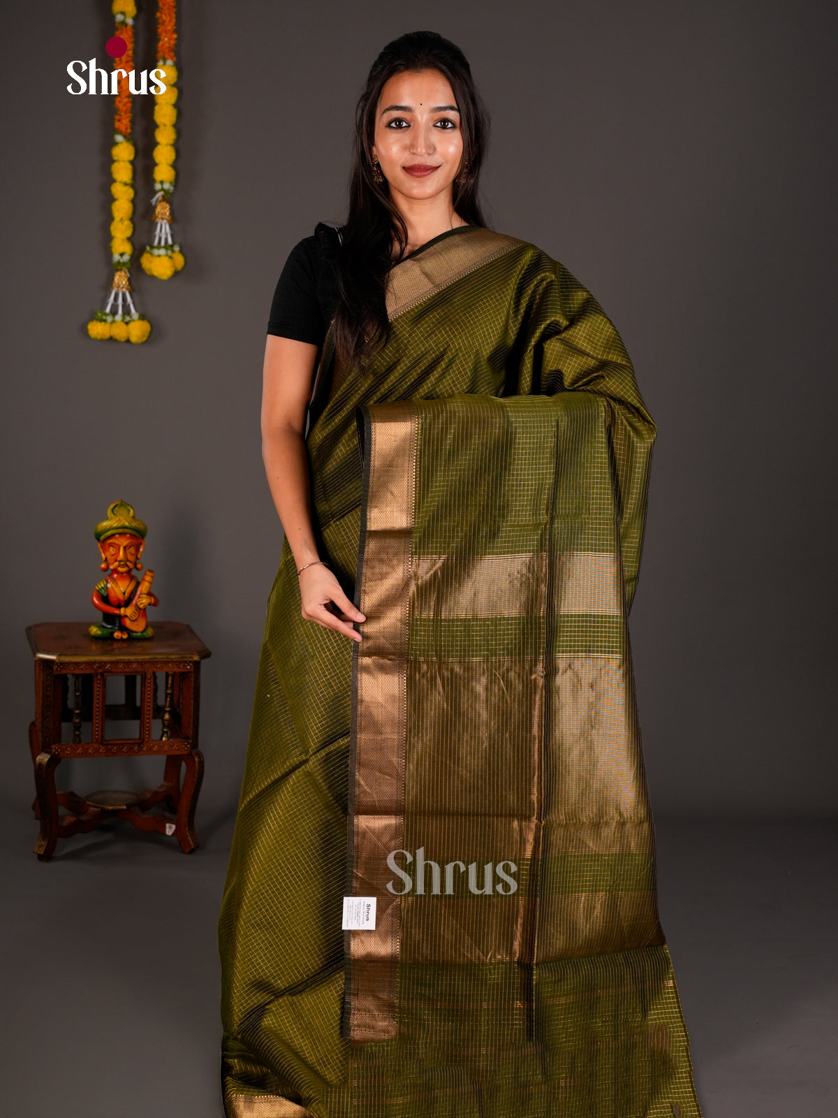 Maheshwari silkcotton Saree - ECS03176 - Shop on Shrus.com