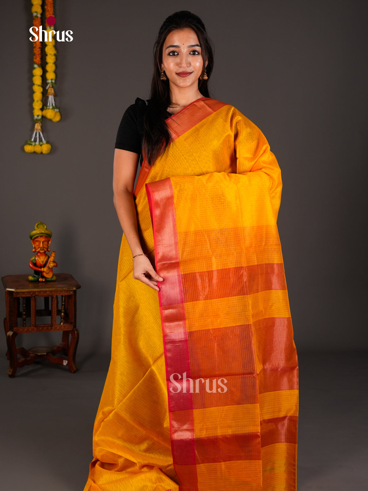 Maheshwari silkcotton Saree - ECS03197 - Shop on Shrus.com