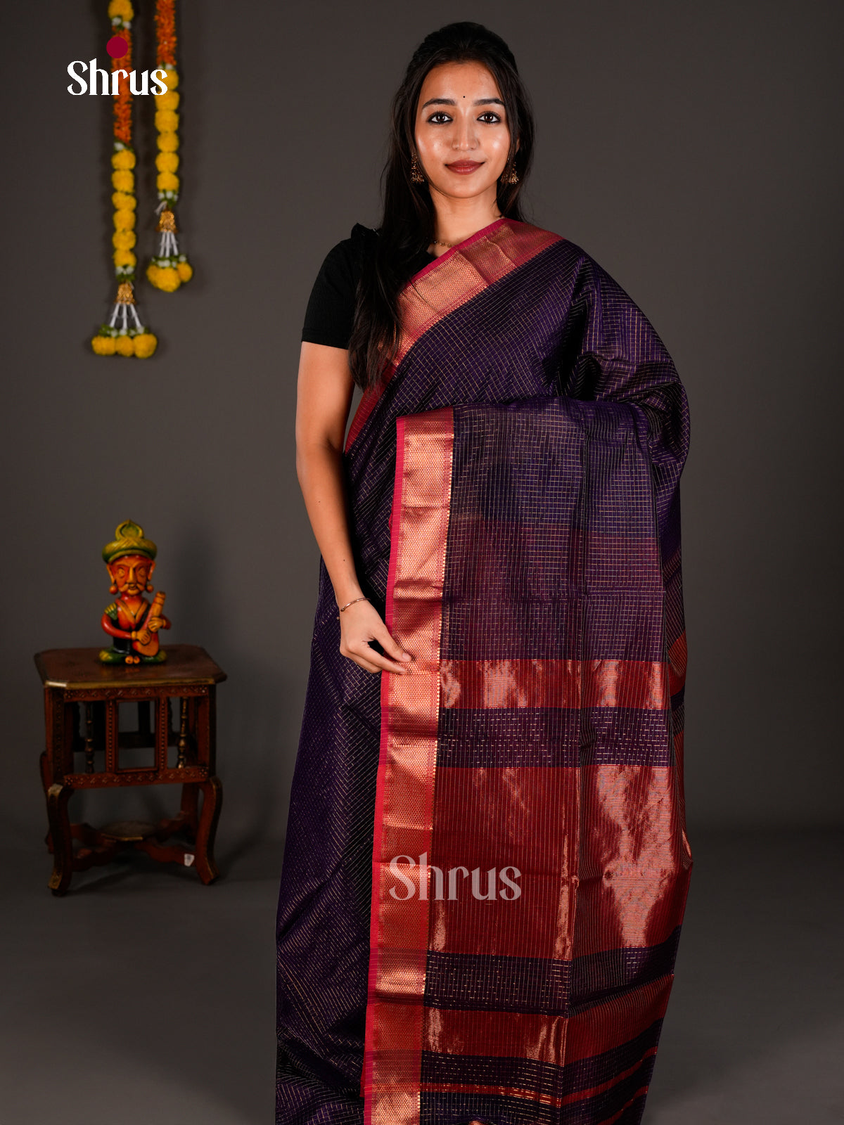 Maheshwari silkcotton Saree - ECS03202 - Shop on Shrus.com