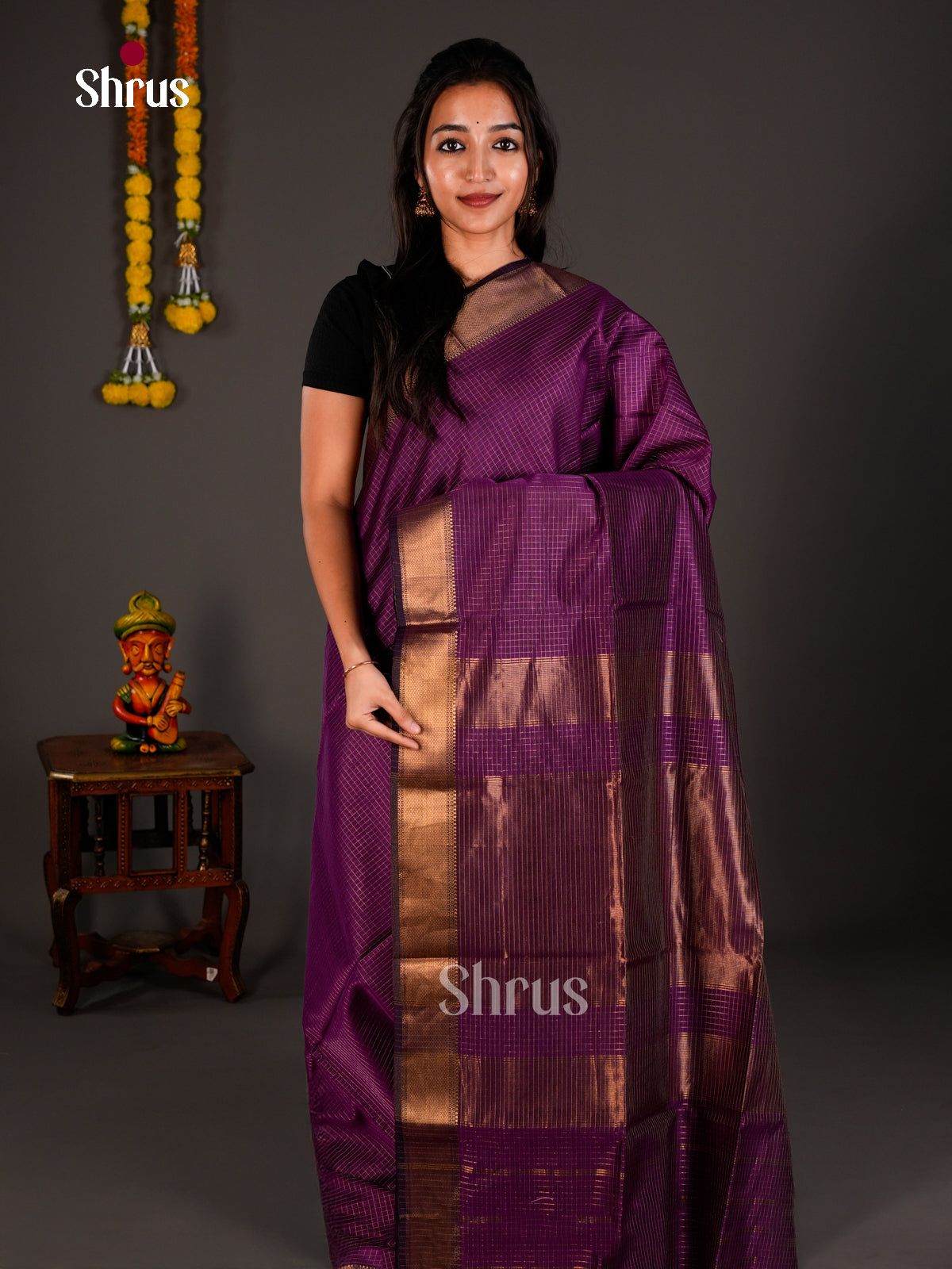Maheshwari silkcotton Saree - ECS03203 - Shop on Shrus.com