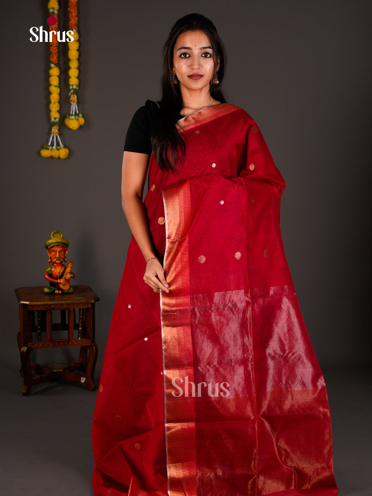 Maheshwari silkcotton Saree - ECS03228 - Shop on Shrus.com