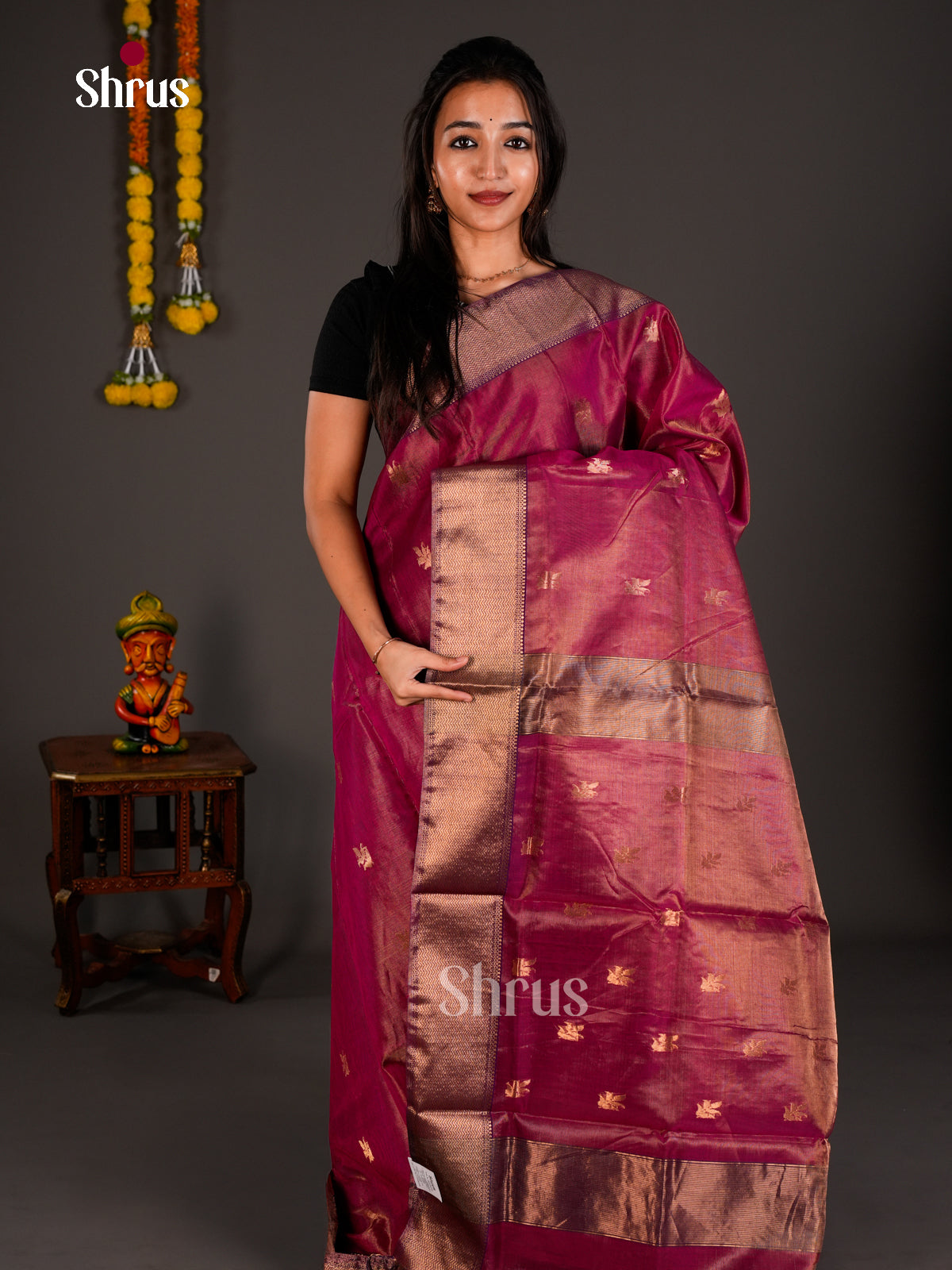 Maheshwari silkcotton Saree - ECS03251 - Shop on Shrus.com