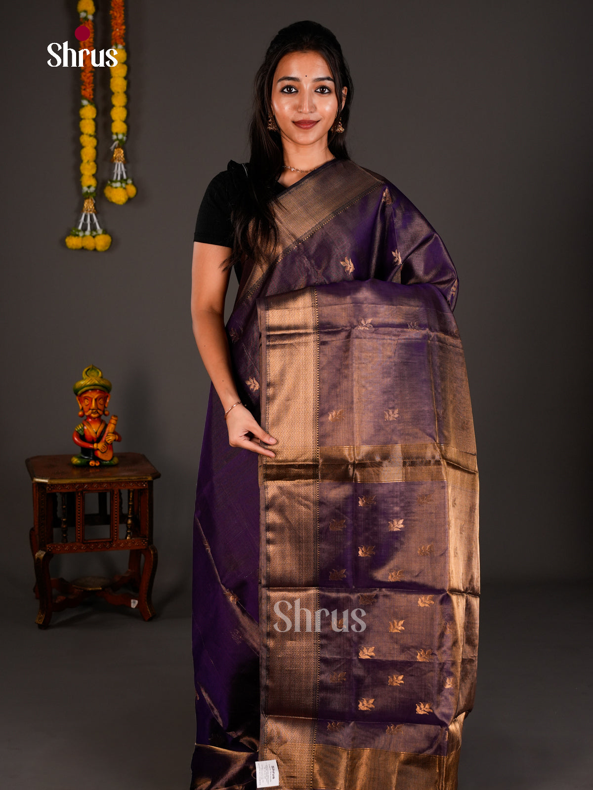 Maheshwari silkcotton Saree - ECS03257 - Shop on Shrus.com