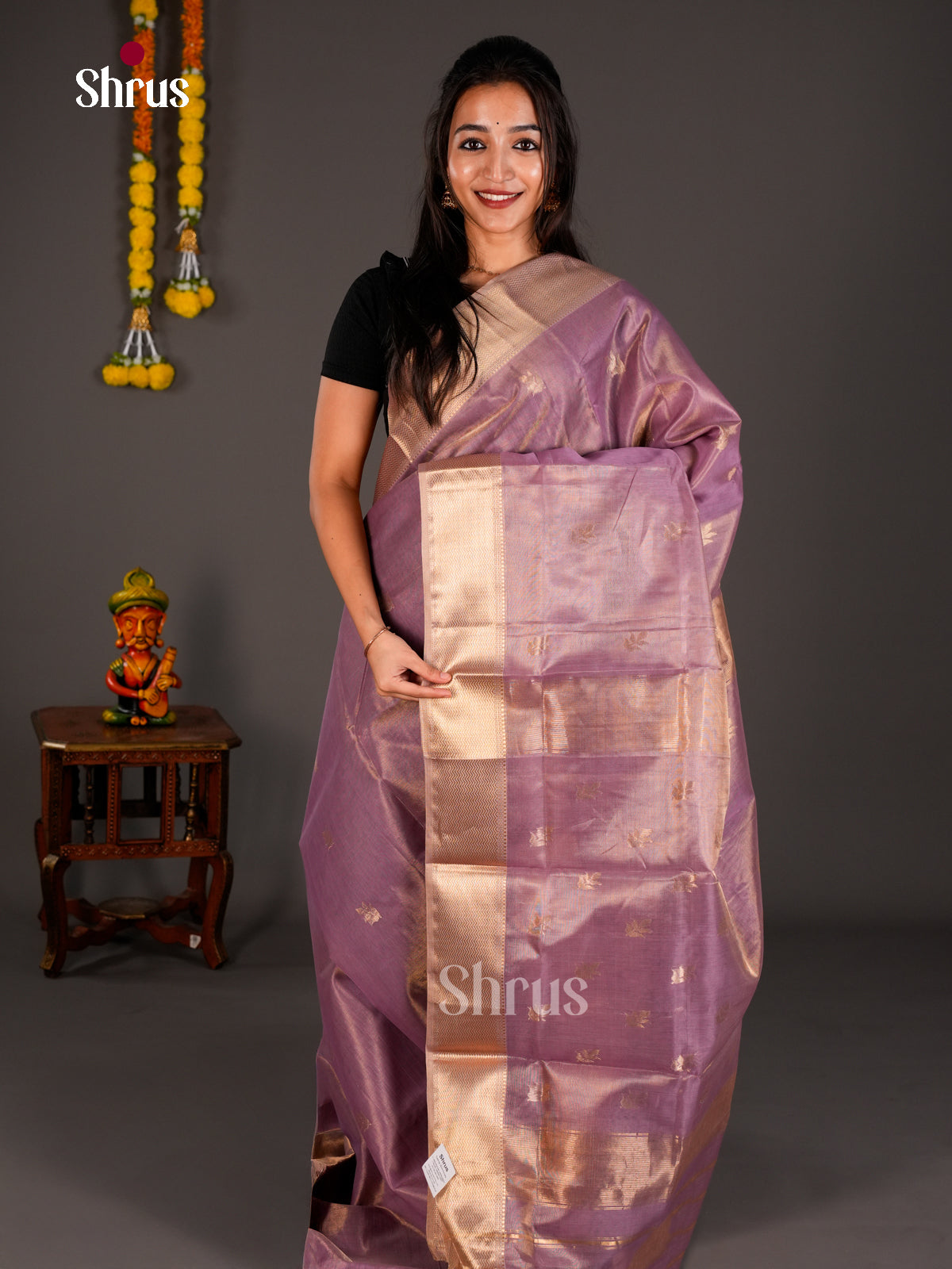 Maheshwari silkcotton Saree - ECS03258 - Shop on Shrus.com