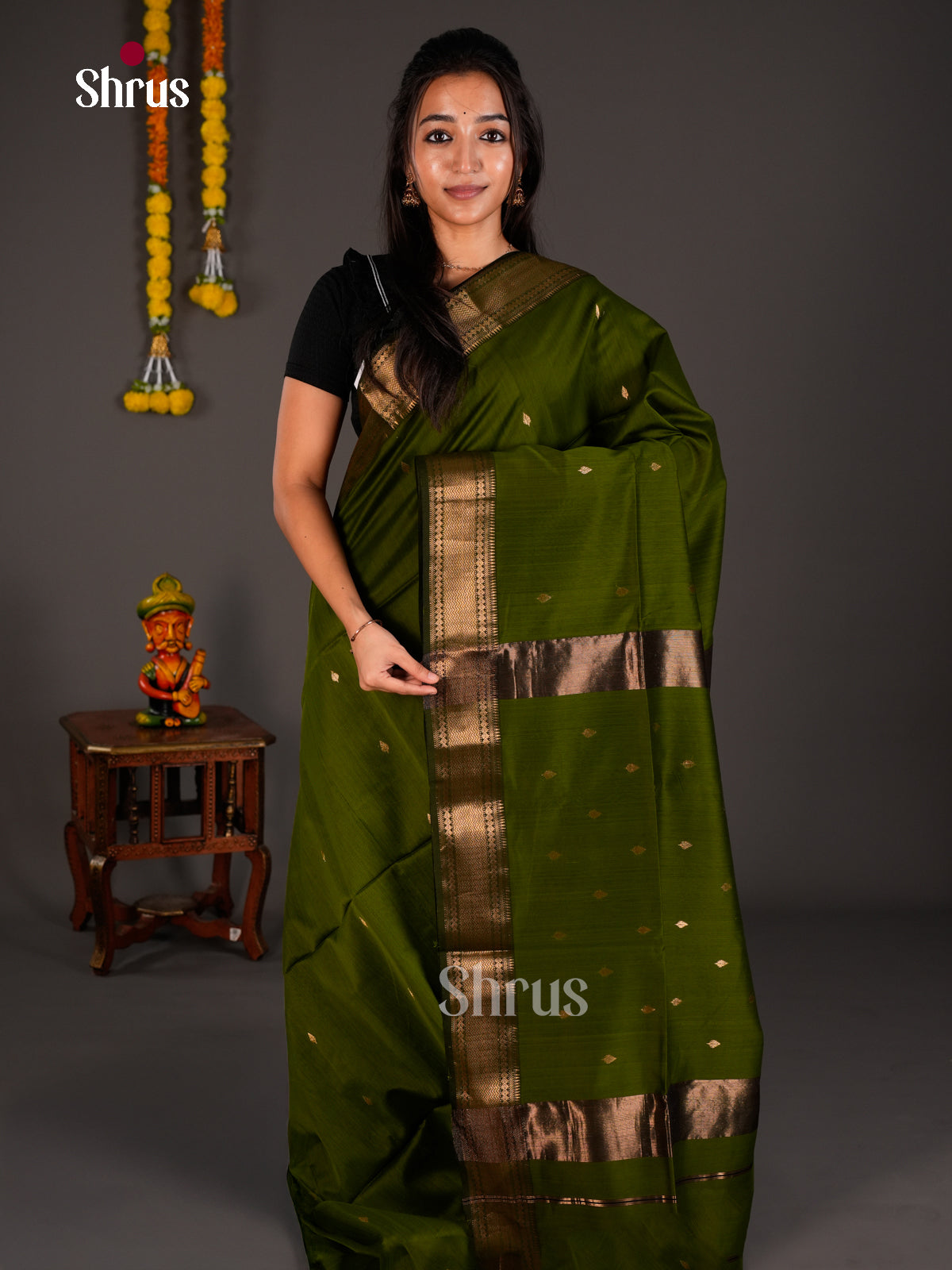 Maheshwari silkcotton Saree - ECS03278 - Shop on Shrus.com