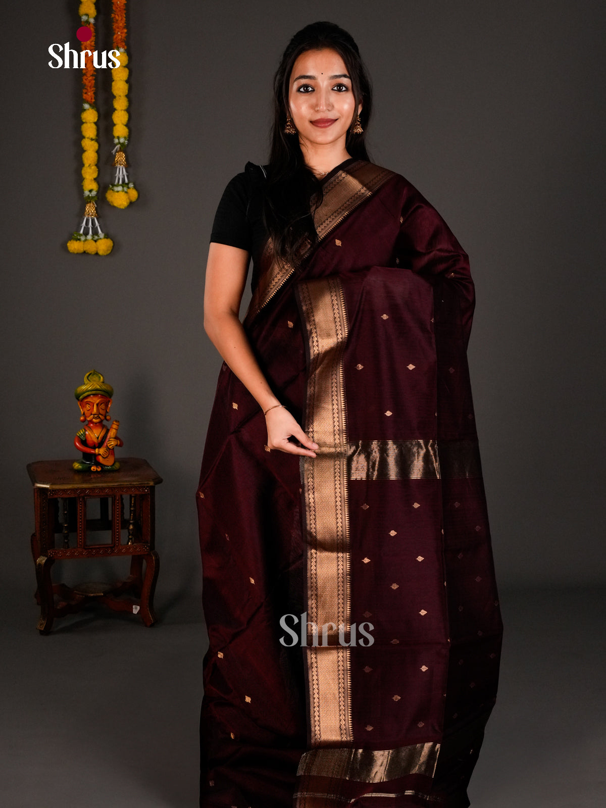 Maheshwari silkcotton Saree - ECS03280 - Shop on Shrus.com