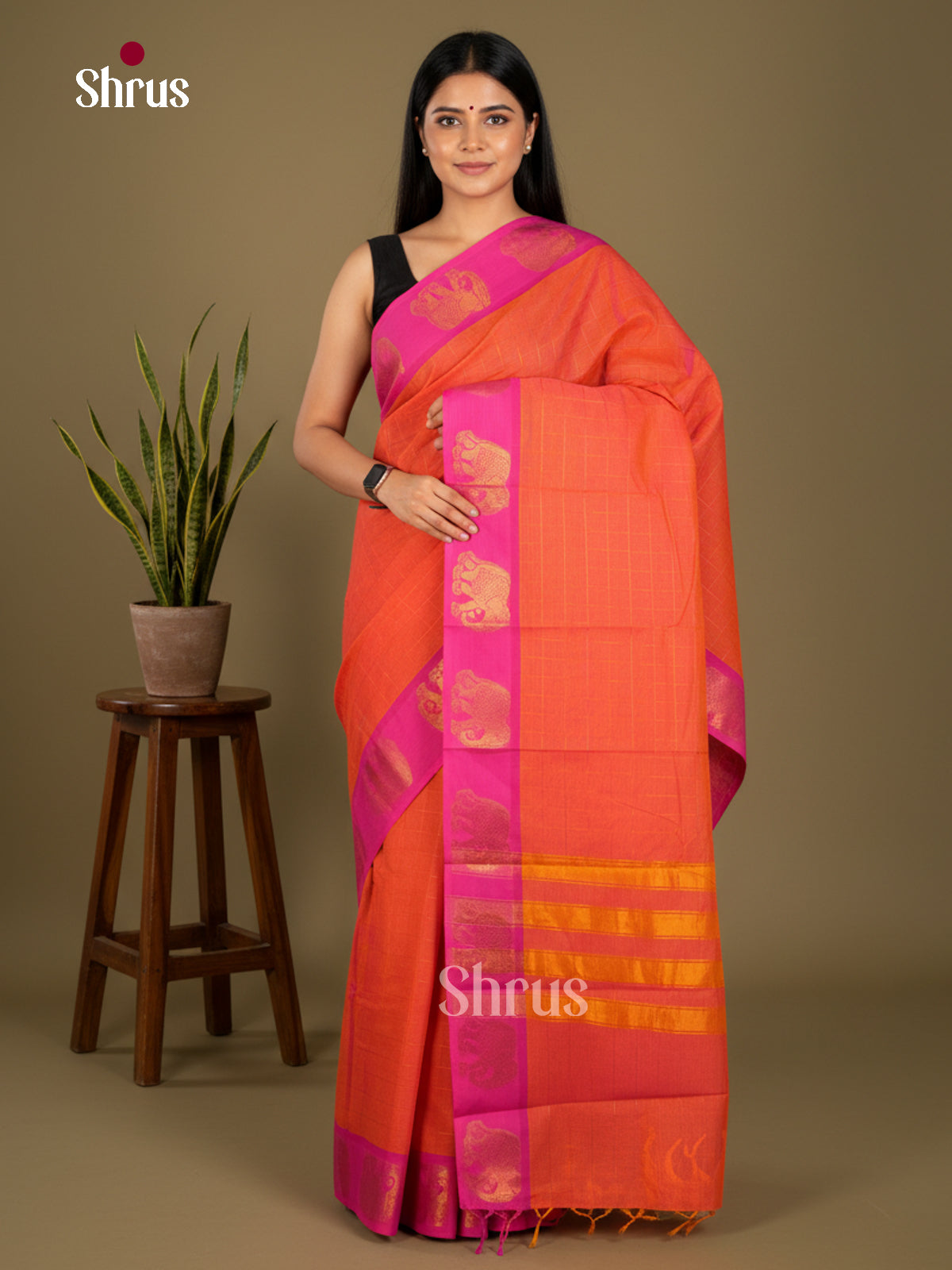 Chettinad Cotton-Without Blouse Saree - ECS04275 - Shop on Shrus.com