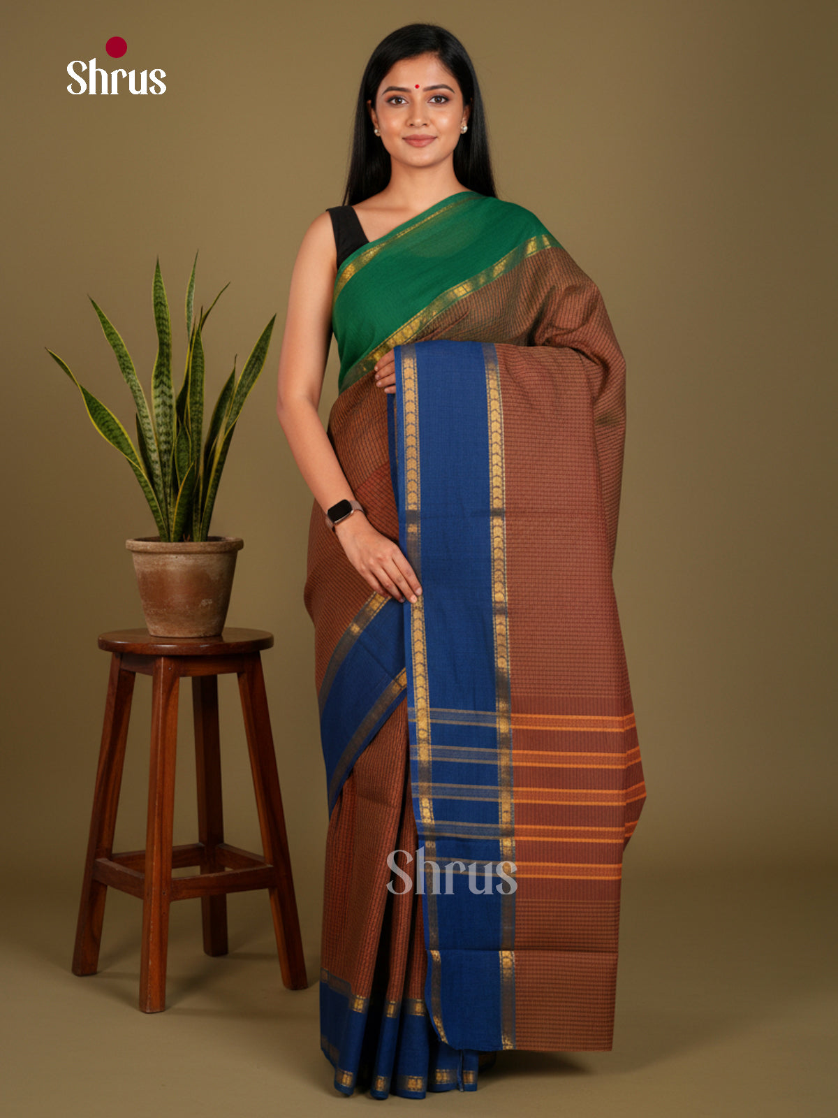 Chettinad Cotton-Without Blouse Saree - ECS04278 - Shop on Shrus.com