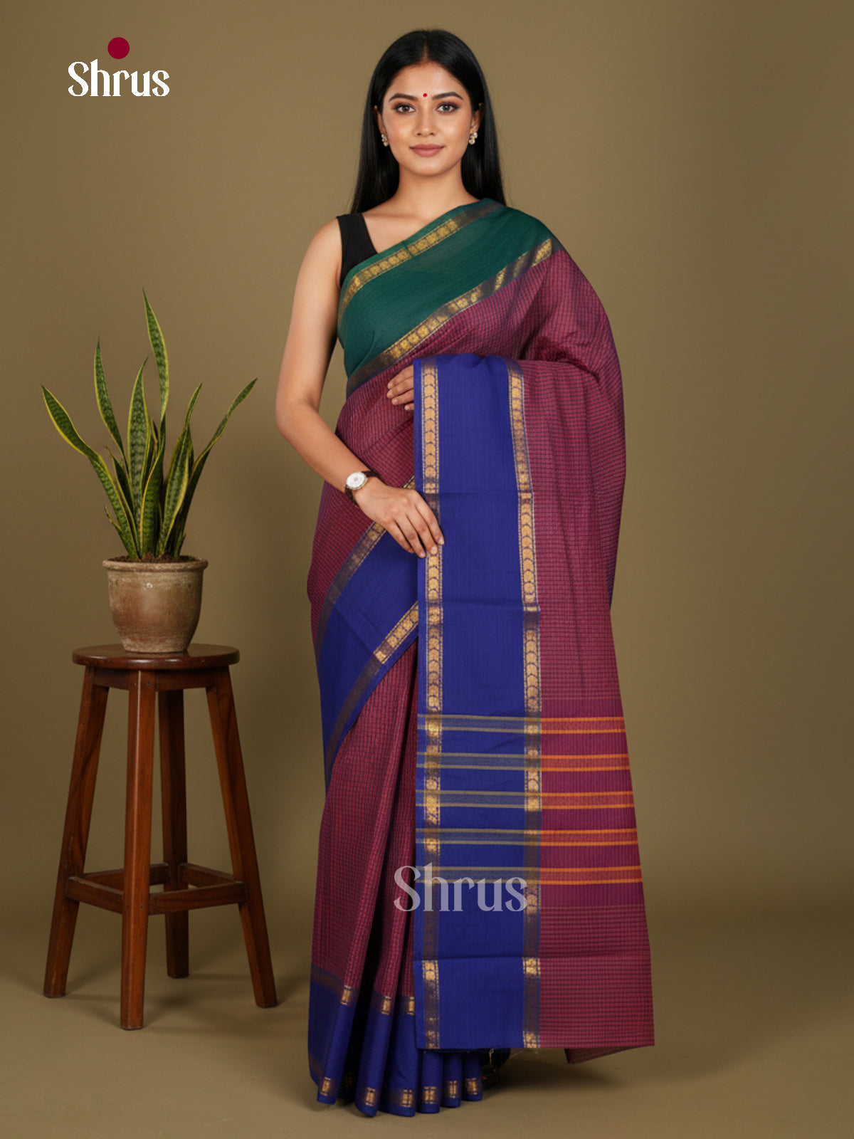 Chettinad Cotton-Without Blouse Saree - ECS04279 - Shop on Shrus.com