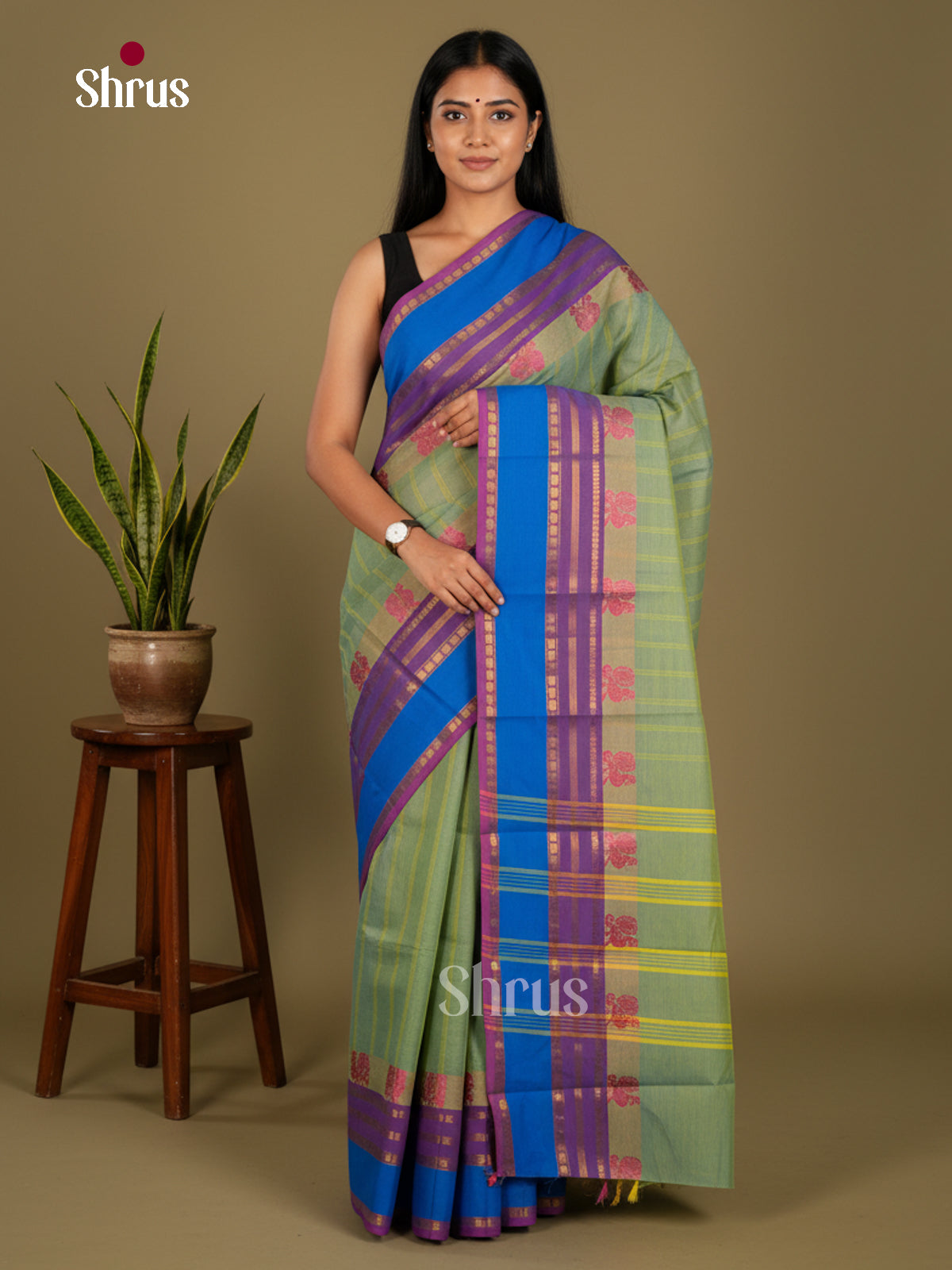 Chettinad Cotton-Without Blouse Saree - ECS04285 - Shop on Shrus.com