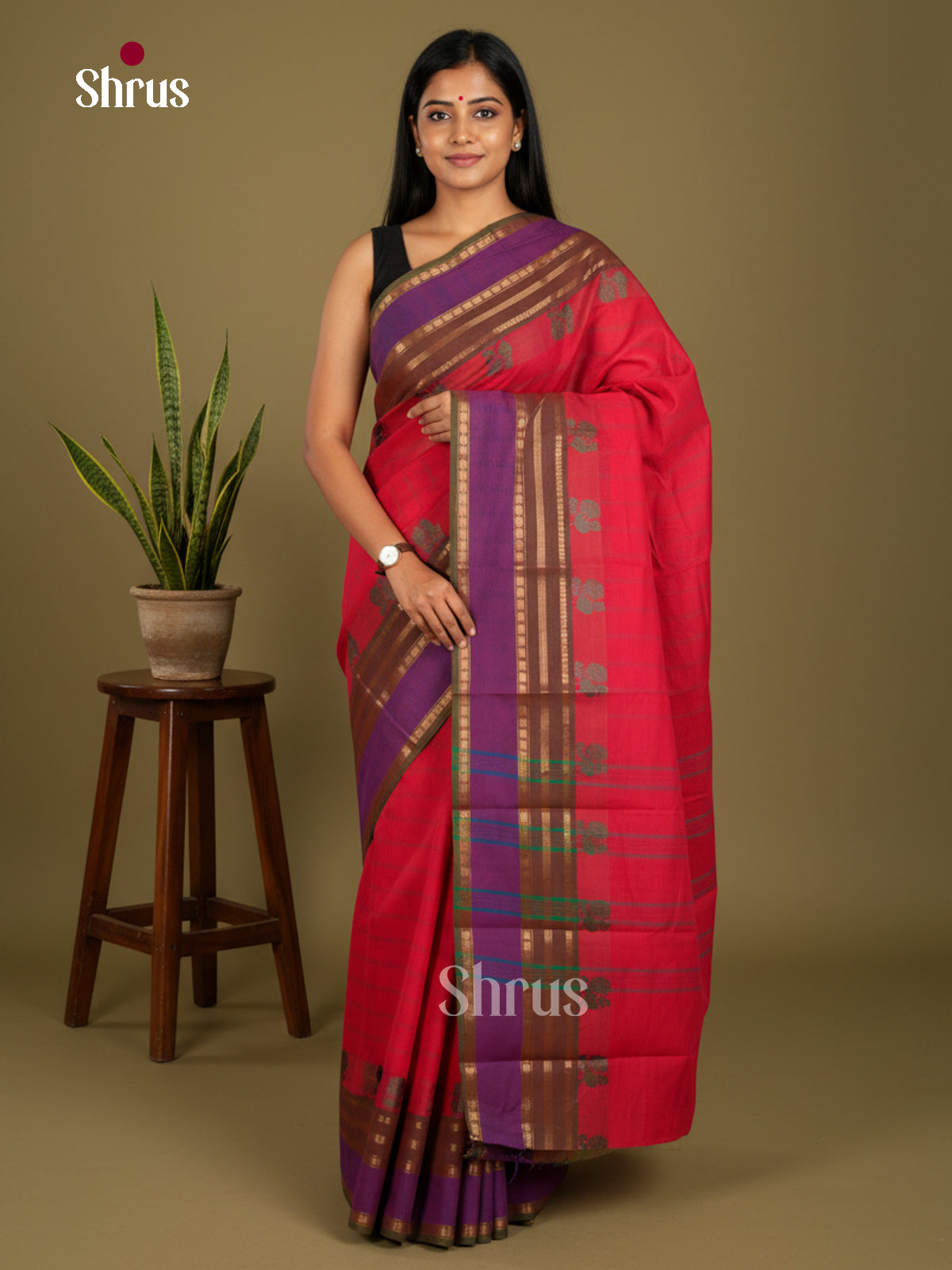 Chettinad Cotton-Without Blouse Saree - ECS04287 - Shop on Shrus.com