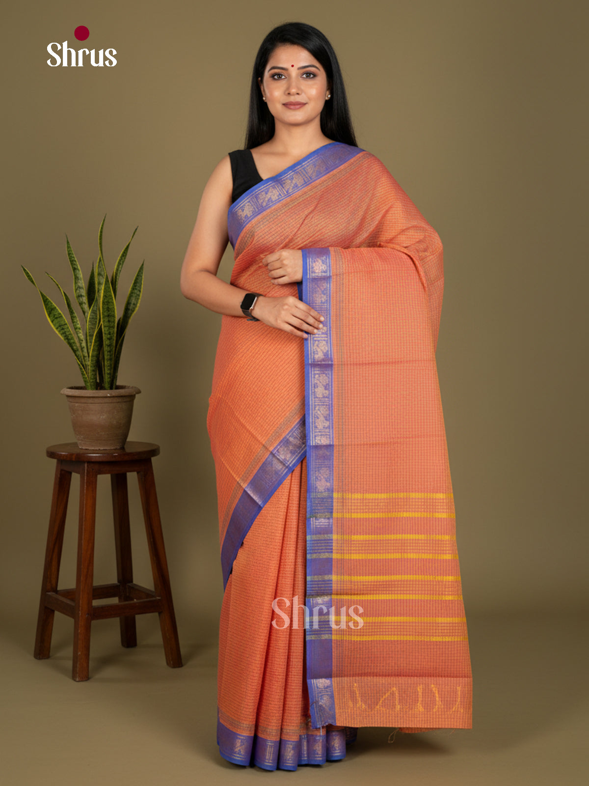 Chettinad Cotton-Without Blouse Saree - ECS04295 - Shop on Shrus.com