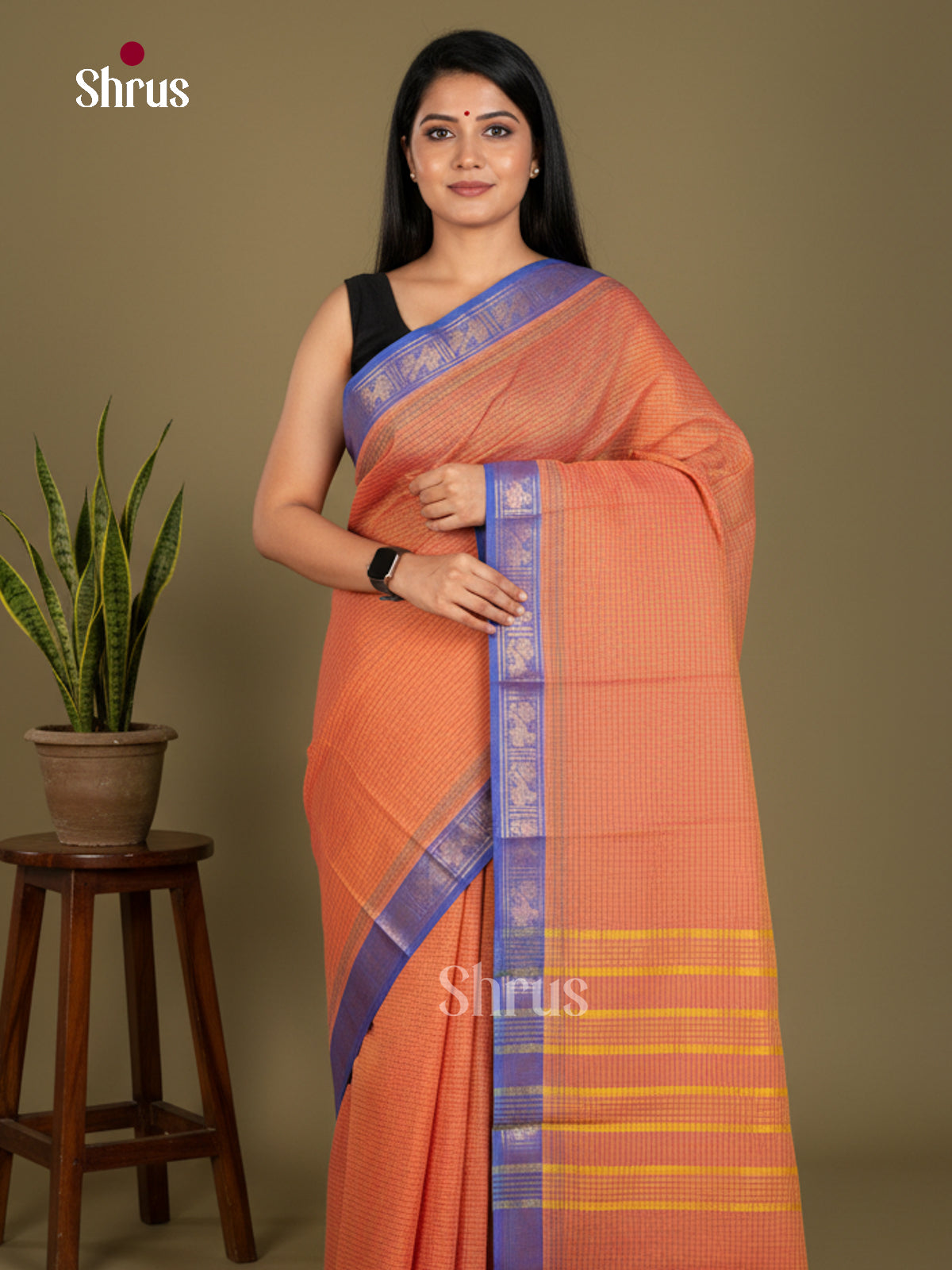 Chettinad Cotton-Without Blouse Saree - ECS04295 - Shop on Shrus.com