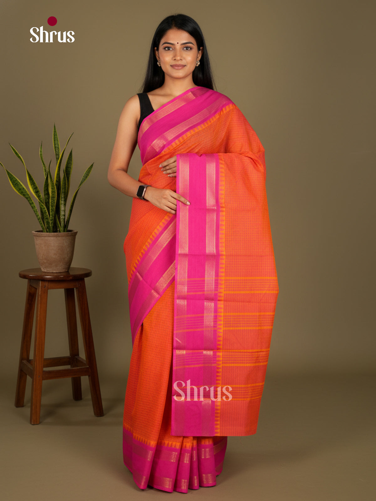 Chettinad Cotton-Without Blouse Saree - ECS04297 - Shop on Shrus.com