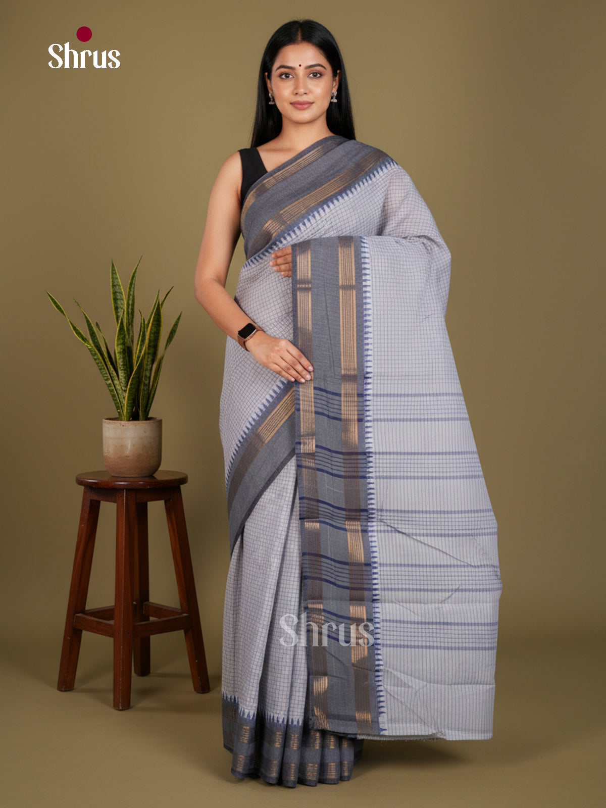 Chettinad Cotton-Without Blouse Saree - ECS04300 - Shop on Shrus.com