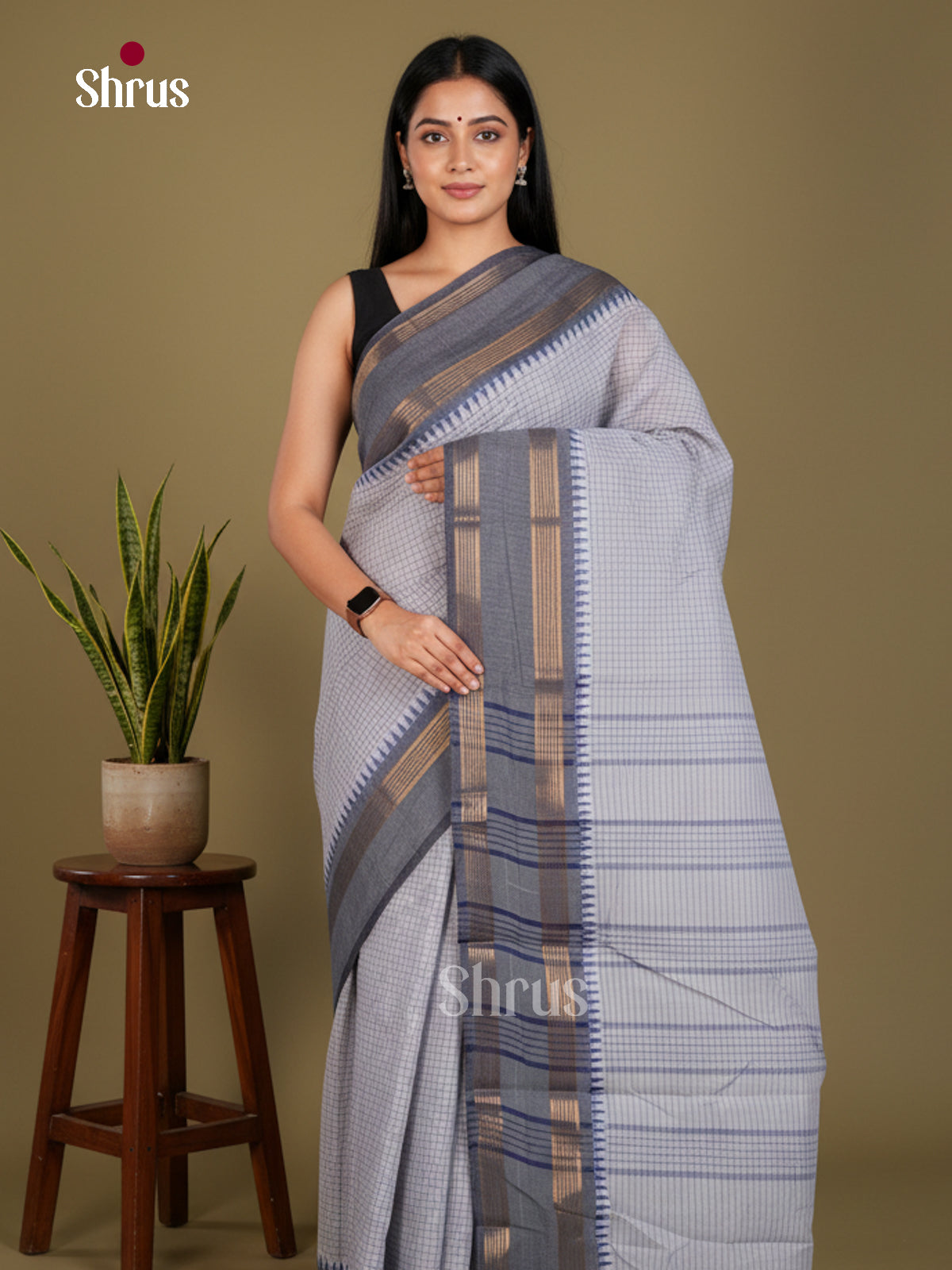 Chettinad Cotton-Without Blouse Saree - ECS04300 - Shop on Shrus.com